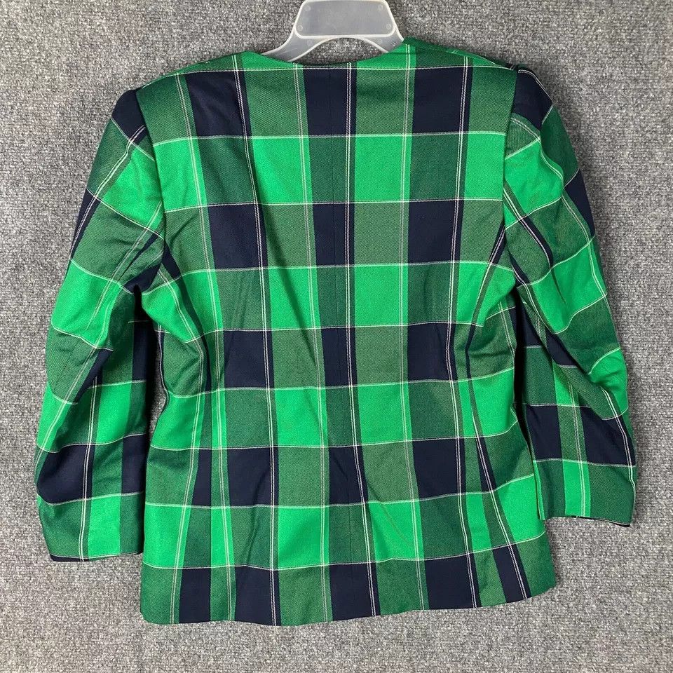 Other Le Suit Blazer Women's 10P Petite Green Blue Viscose Adults Size L / US 10 / IT 46 - 8 Thumbnail