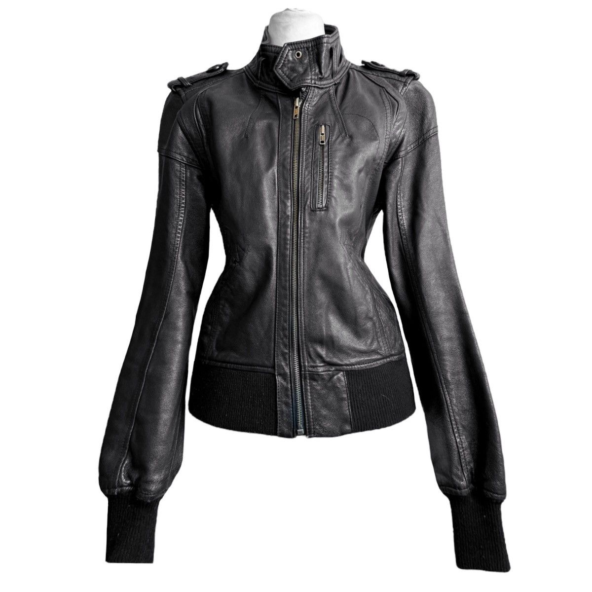 Vintage Amazing leather avant-garde distressed jacket Size M / US 6-8 / IT 42-44 - 1 Thumbnail