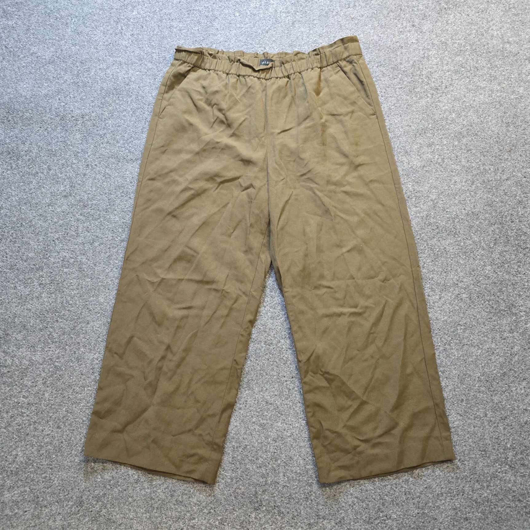 Talbots Talbots Pants Womens Large Brown Green Linen Blend Wide Leg Pull On Pockets Regular Inseam 26 in Dress Pants Mens Womens Boys Girls Size 25" / US 0 / IT 36 - 2 Thumbnail