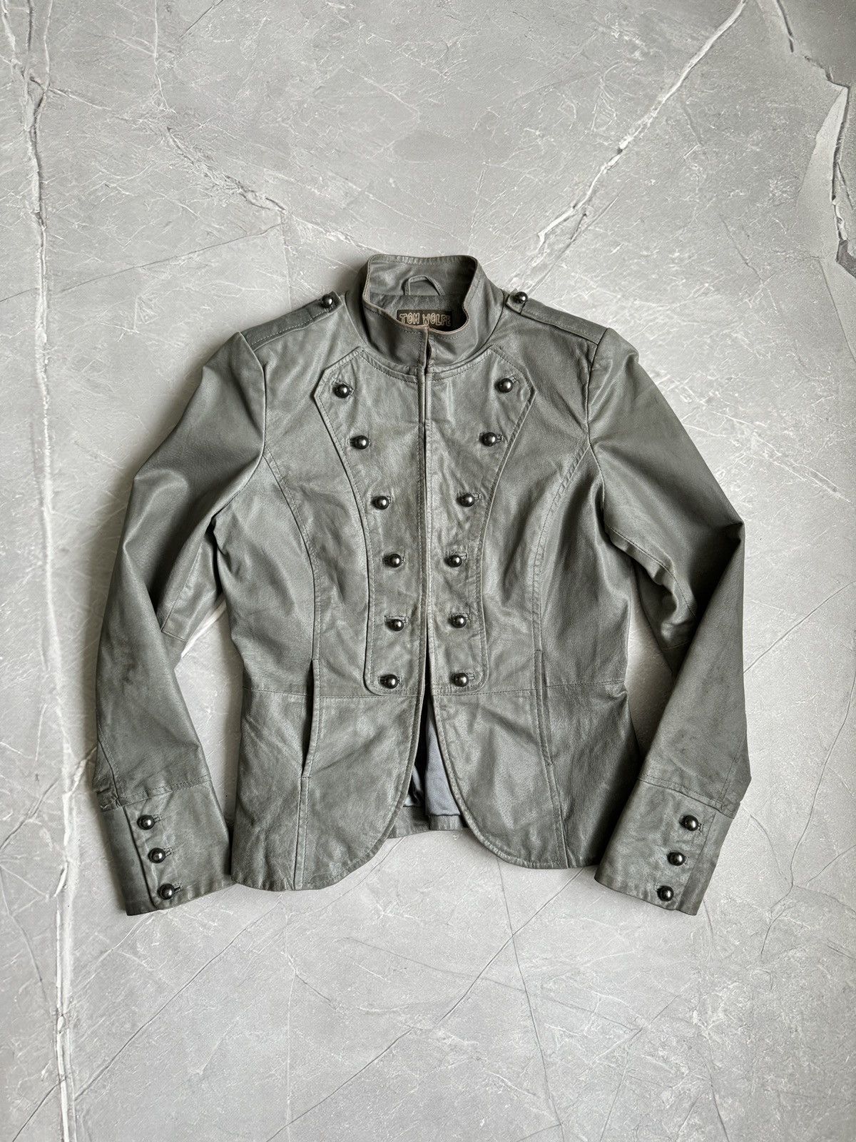 Hysteric Glamour 00s Napoleon Military Dirty Leather Jacket PPFM Style Size M / US 6-8 / IT 42-44 - 4 Thumbnail