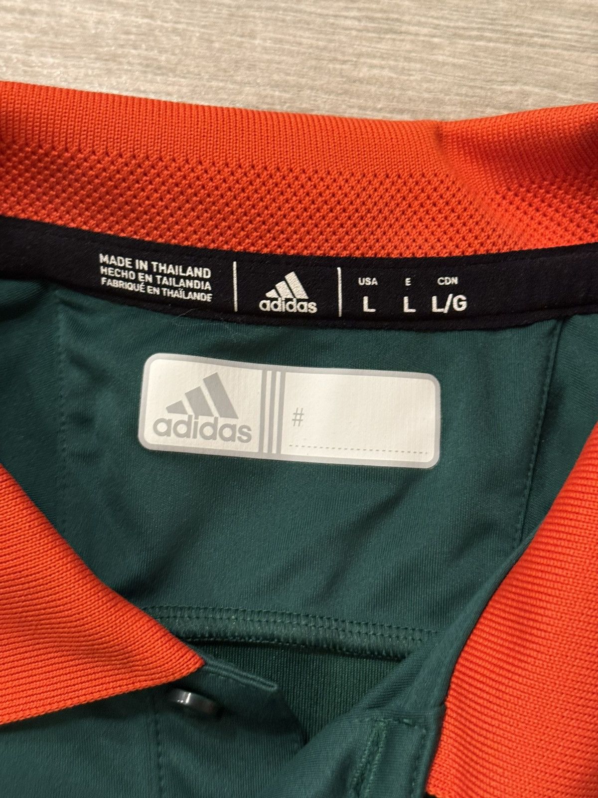 Adidas adidas Miami Hurricanes Green Orange Climate Polo Shirt Sz L Size US L / EU 52-54 / 3 - 3 Thumbnail