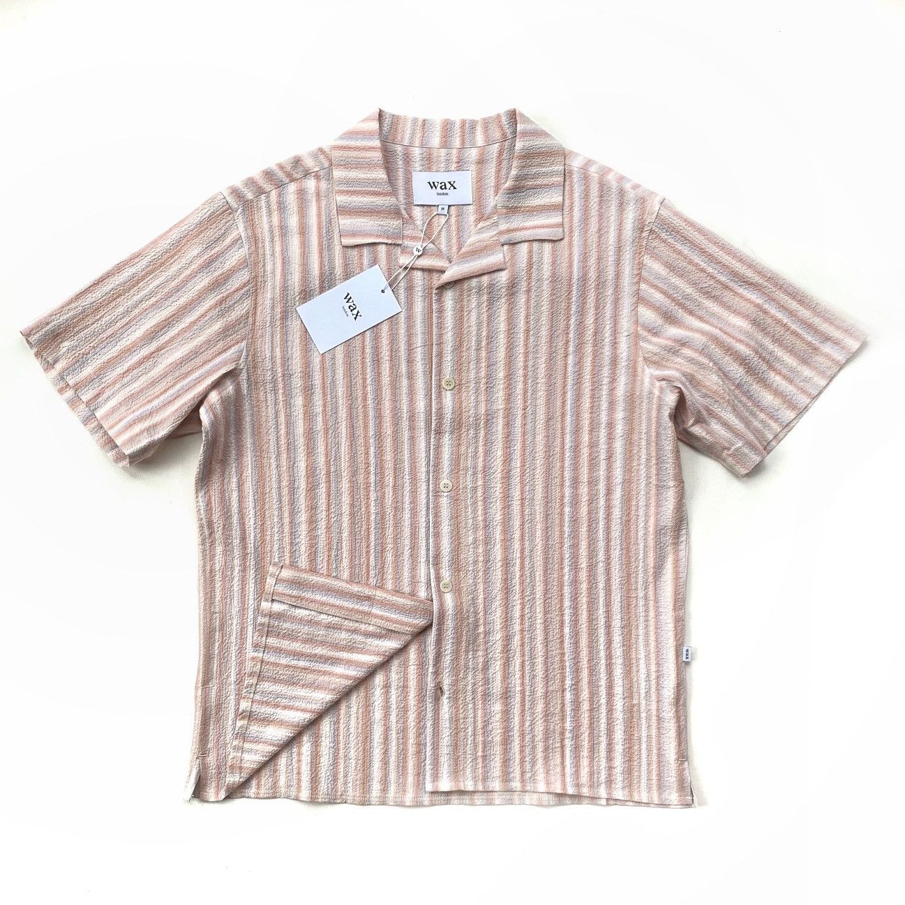 image of NWT Wax London S/s ‘24 Didcot Ss Shirt Pastel Stripe in Light Pastel, Men's (Size Medium)