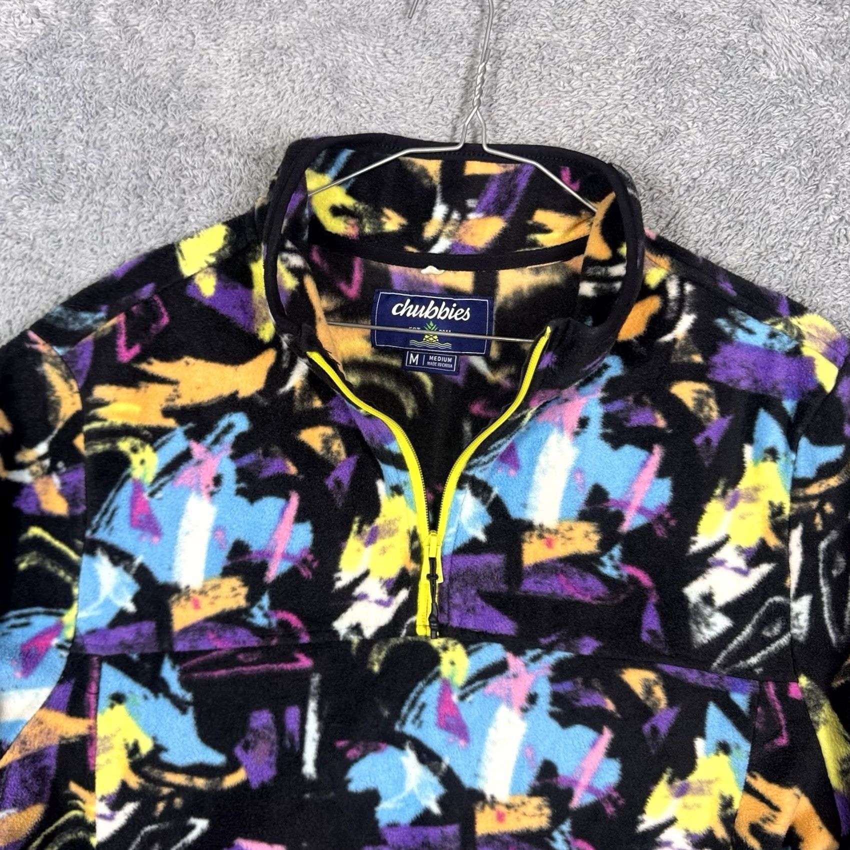 Chubbies Chubbies Jacket Mens M Fleece Pullover Neon Geometric Sweater Size US M / EU 48-50 / 2 - 5 Thumbnail