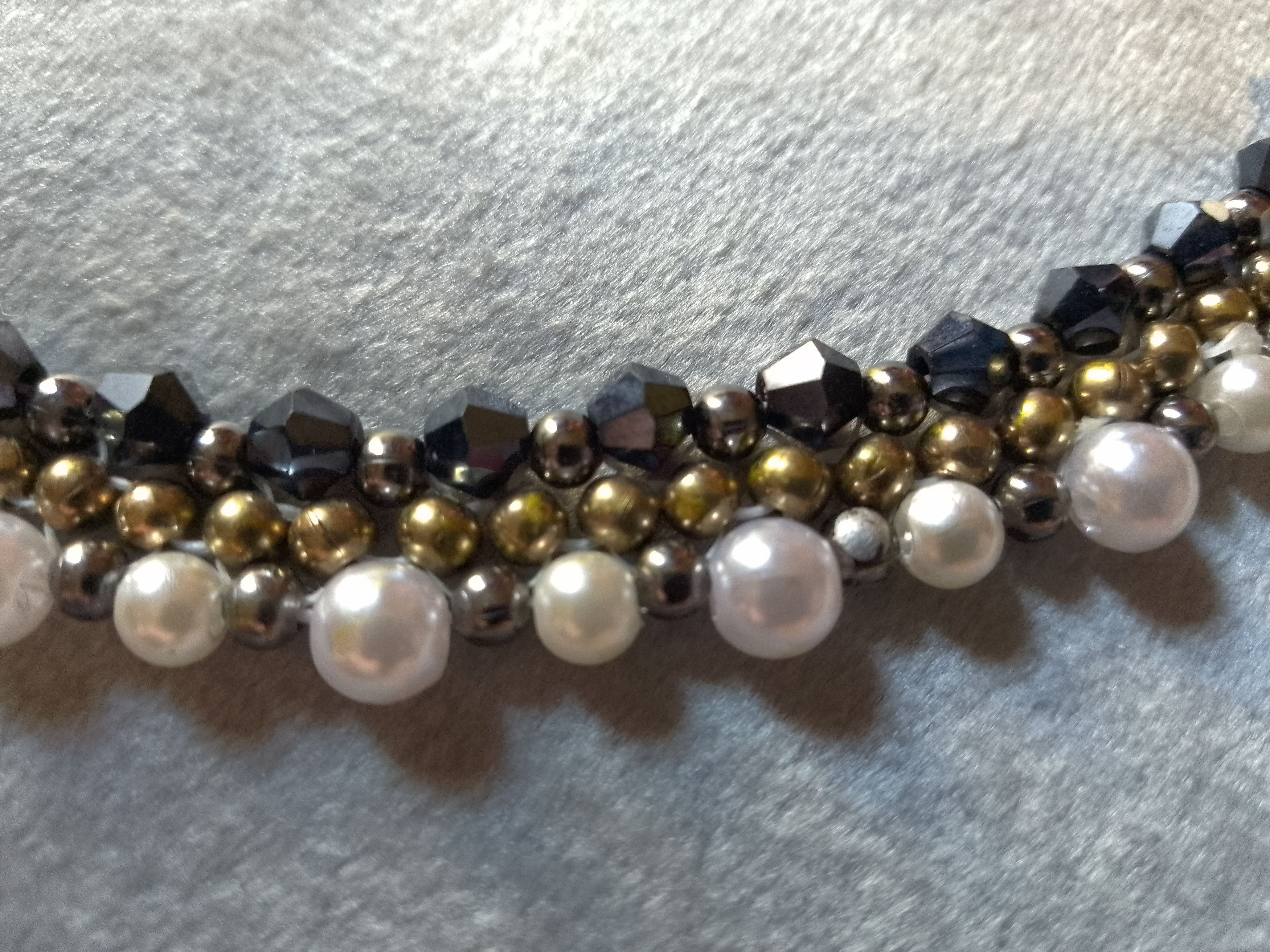 Handmade Necklace. White Pearls dark Blue crystal. Super elegant Size ONE SIZE - 9 Thumbnail