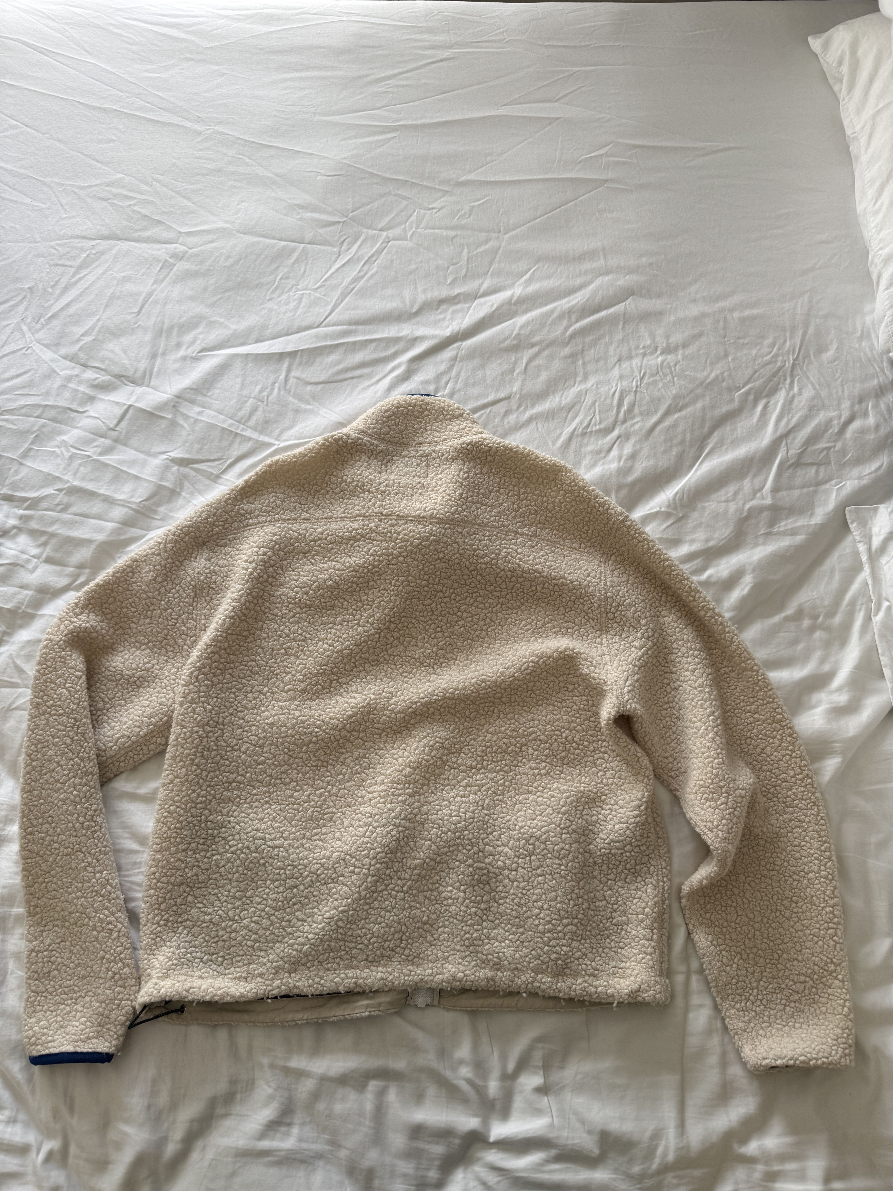 Drake's Drake's Ecru Boucle Wool Zip Fleece Jacket Size US XL / EU 56 / 4 - 7 Thumbnail