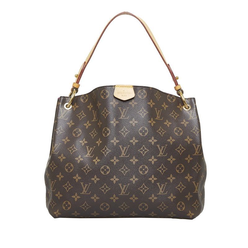Louis Vuitton Monogram Graceful PM Shoulder Bag Brown PVC Leather