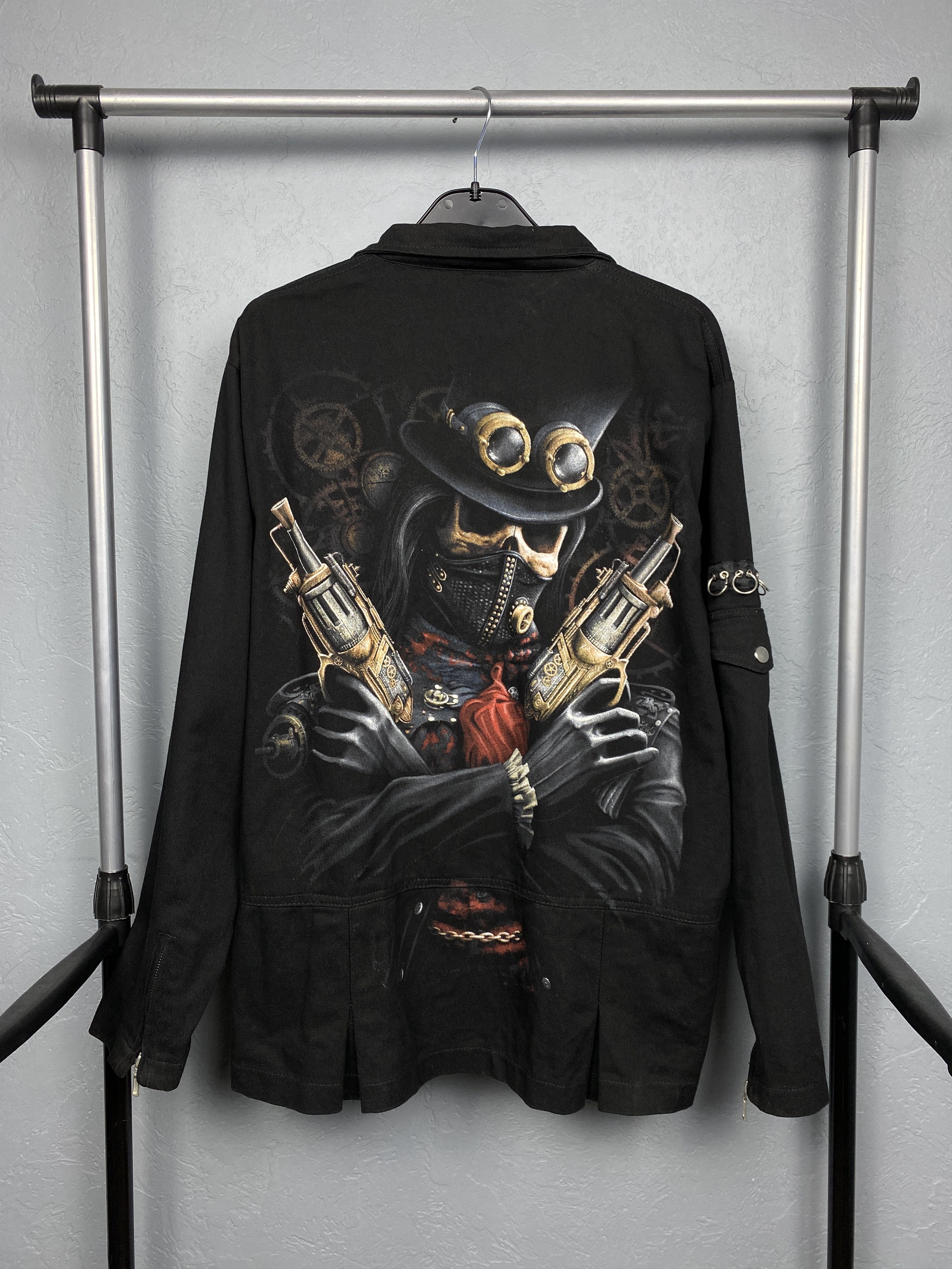 Affliction Skeleton Spiral Hoodie Y2K Goth Punk Cowboy Scull Size US L / EU 52-54 / 3 - 1 Preview