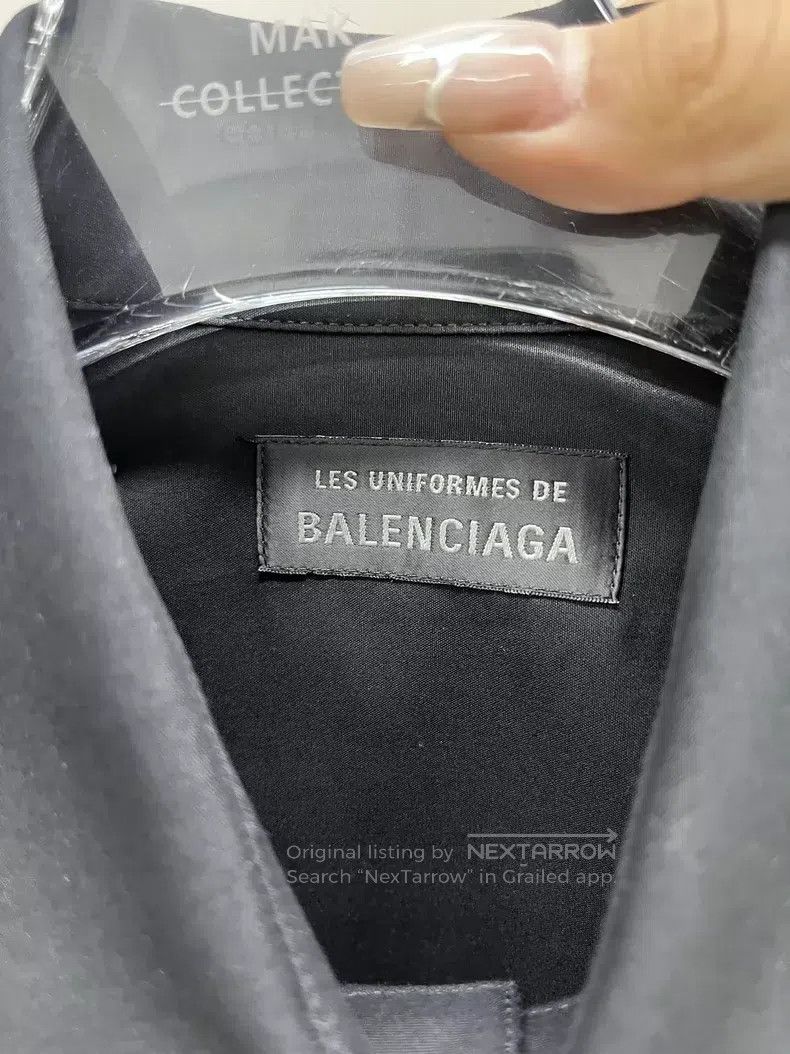Balenciaga Balenciaga size 38 Jacket Notched Polo Shirt Black Size S / US 4 / IT 40 - 3 Thumbnail