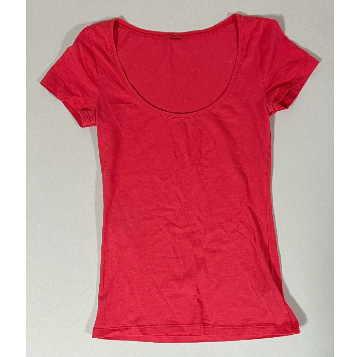 Japanese Brand Pink Magenta Solid Short Sleeve T-Shirt Top Blouse Tee XS 🩷 Size XS / US 0-2 / IT 36-38 - 1 Thumbnail