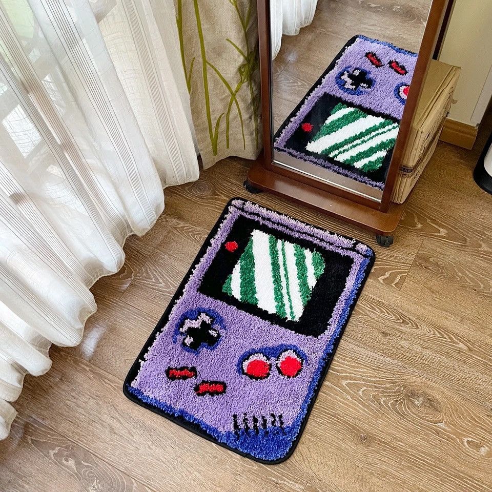 Japanese Brand × Vintage Purple Games Console Tufted carpet 90cm x 60cm Size ONE SIZE - 4 Thumbnail