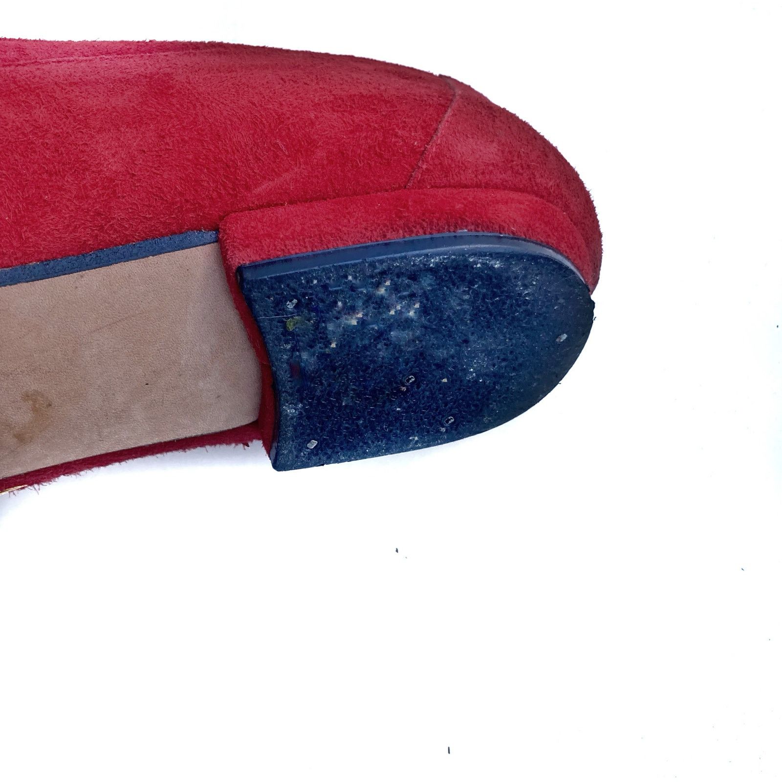Vintage Vintage Zalo Red Suede Gold Charm Loafers | Handmade Spain Size US 7 / IT 37 - 18 Thumbnail