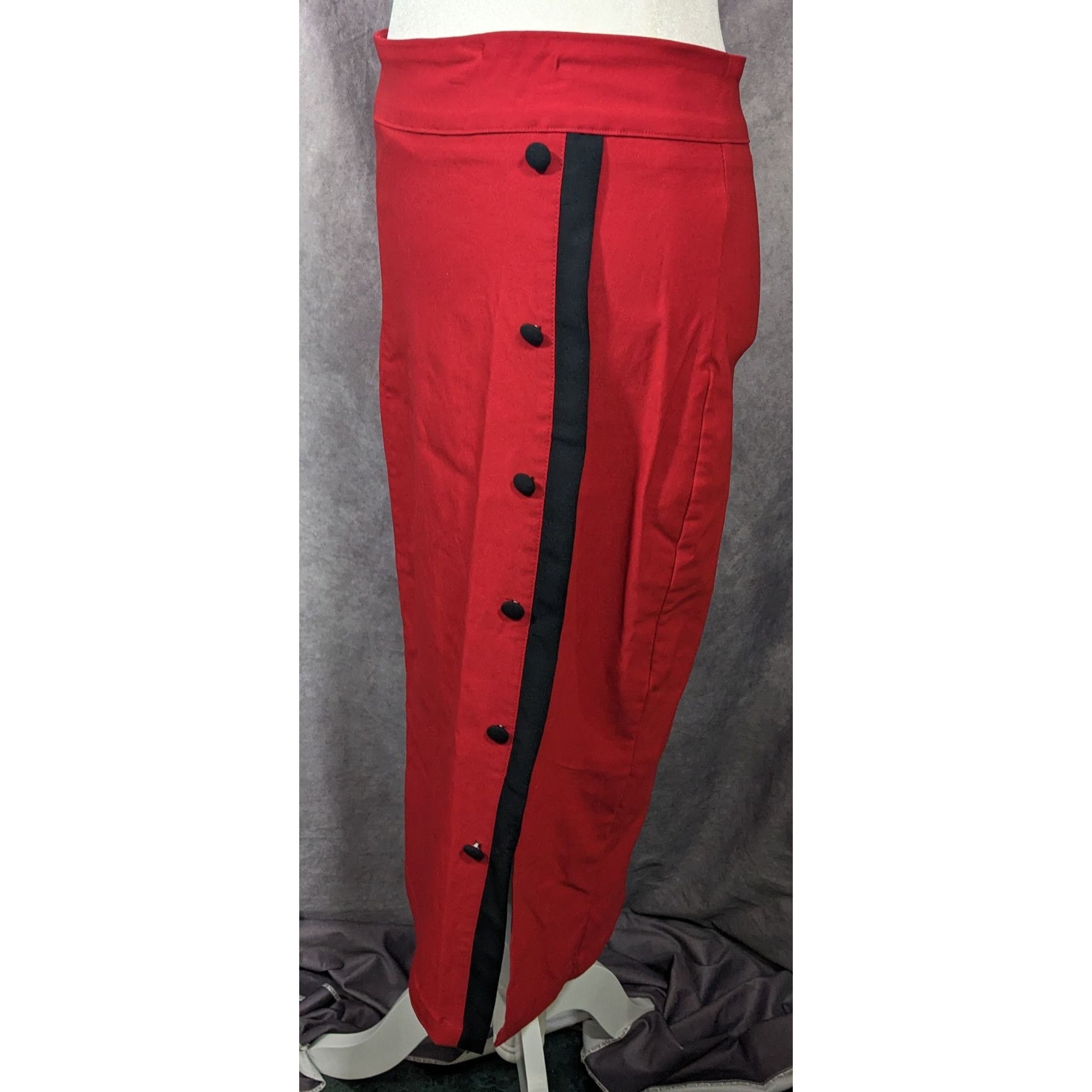 ROCKSTEADY Rock Steady Rockabilly Pinup Black And Red Pencil Skirt Size Size 30" / US 8 / IT 44 - 8 Thumbnail