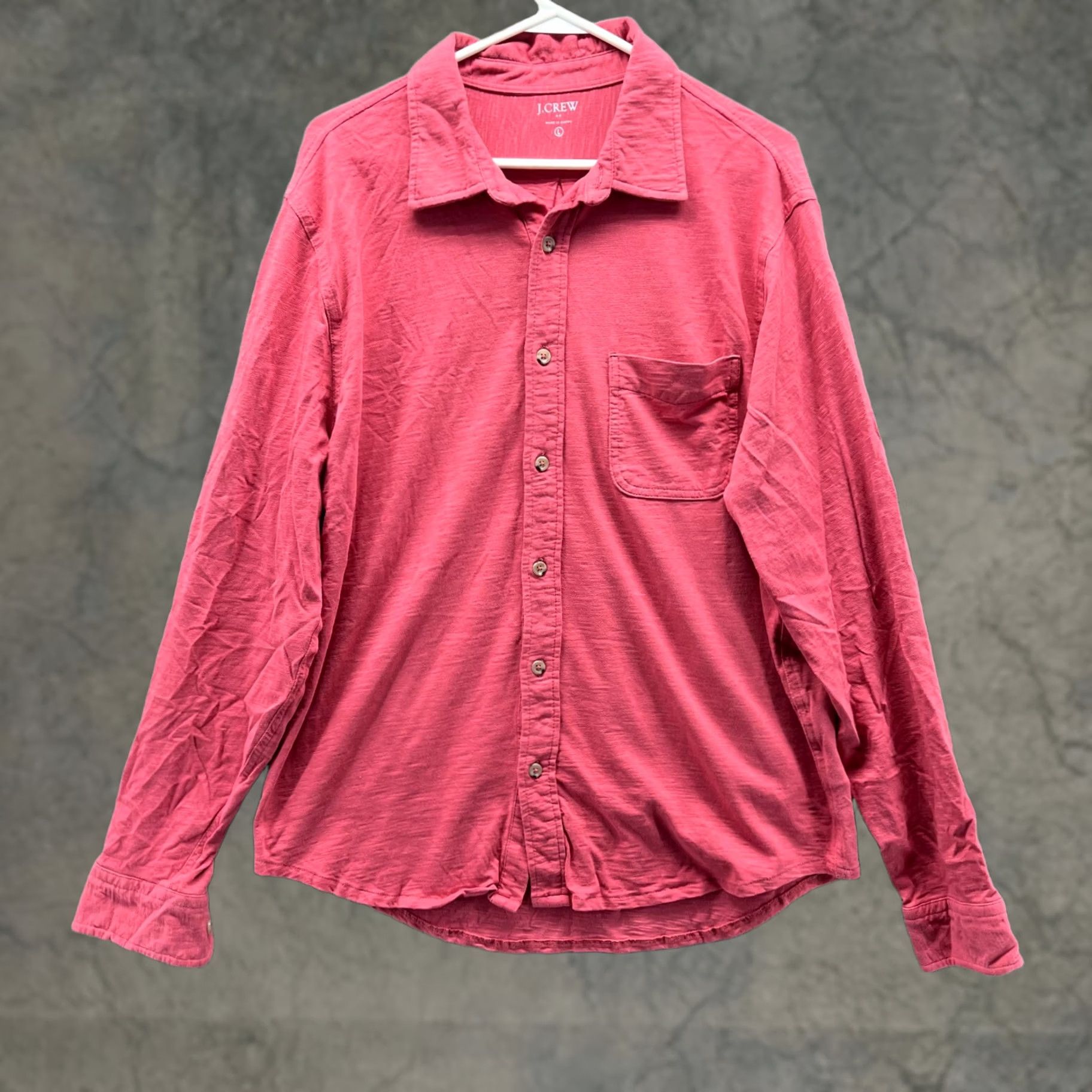 J.Crew J Crew Shirt Mens Large Coral Pink Button Down Preppy Dress Classic Fit Cotton - Vintage Size 42R - 1 Thumbnail