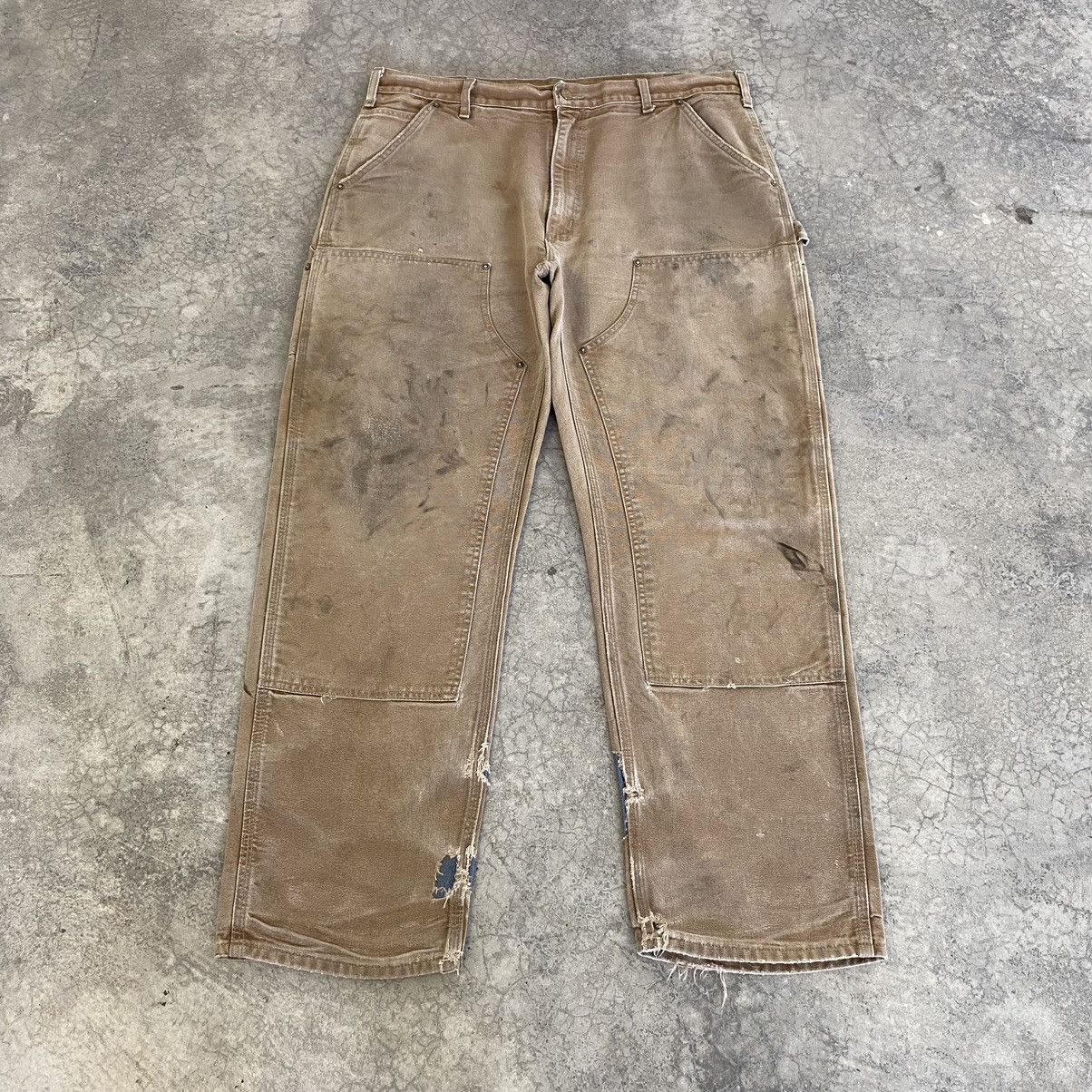 Carhartt VTG Carhartt Double Knee Faded Dirty Carpenter Pants Size US 38 / EU 54 - 1 Thumbnail