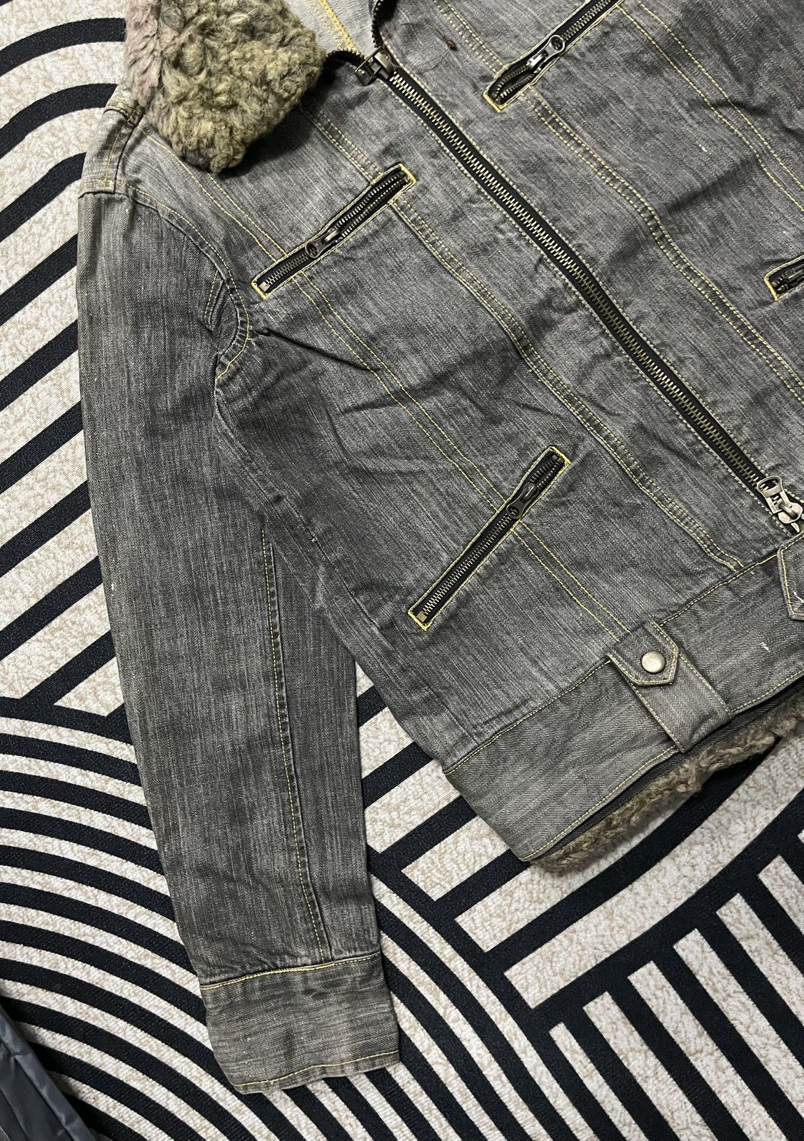 If Six Was Nine × In The Attic × Japanese Brand 2000s L.G.B STYLE DENIM BLEACH JACKET RARE DESIGN Size US M / EU 48-50 / 2 - 5 Thumbnail