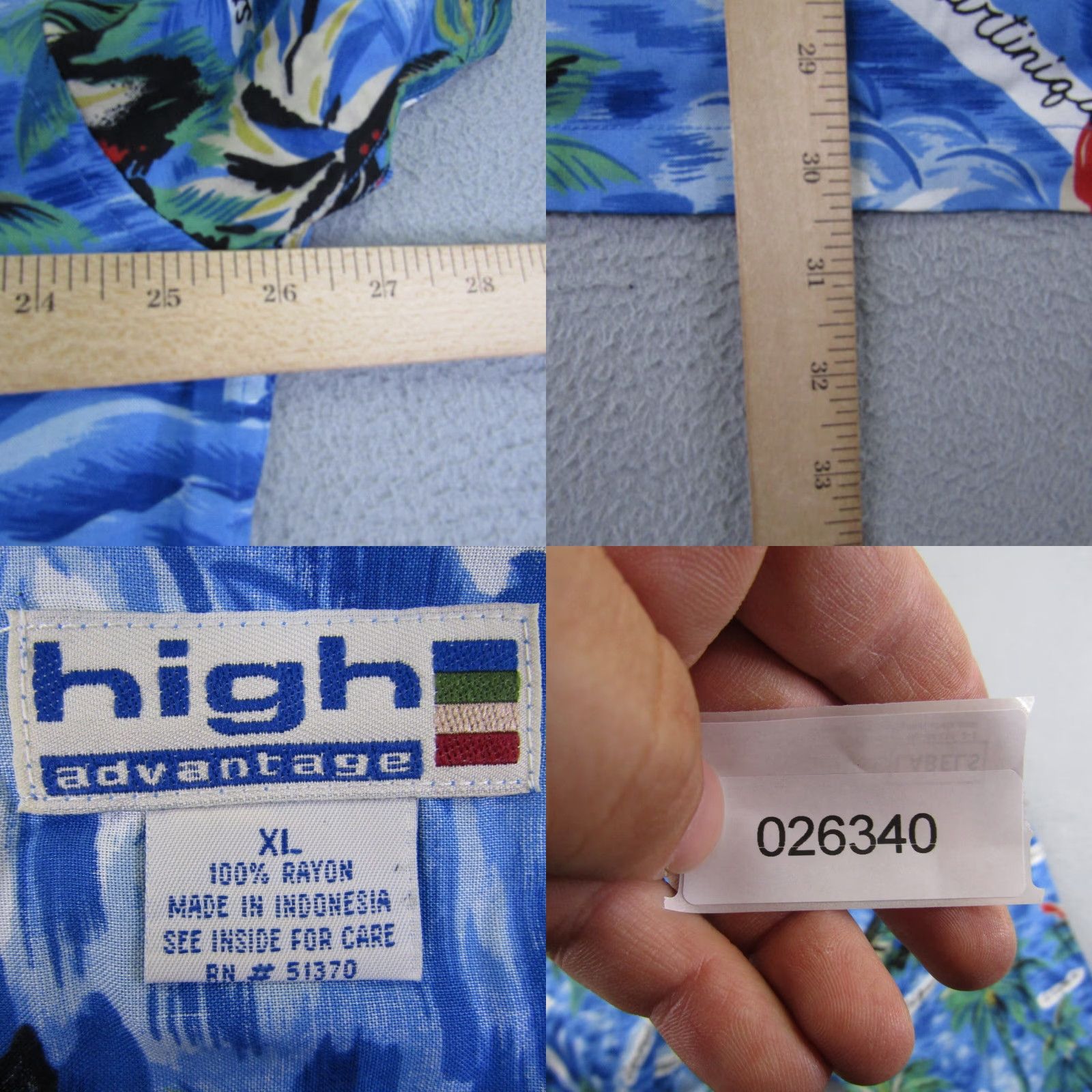 Vintage VINTAGE High Advantage Hawaiian Shirt Mens XL Short Sleeve Blue Beach 90s Casual Size US XL / EU 56 / 4 - 8 Thumbnail