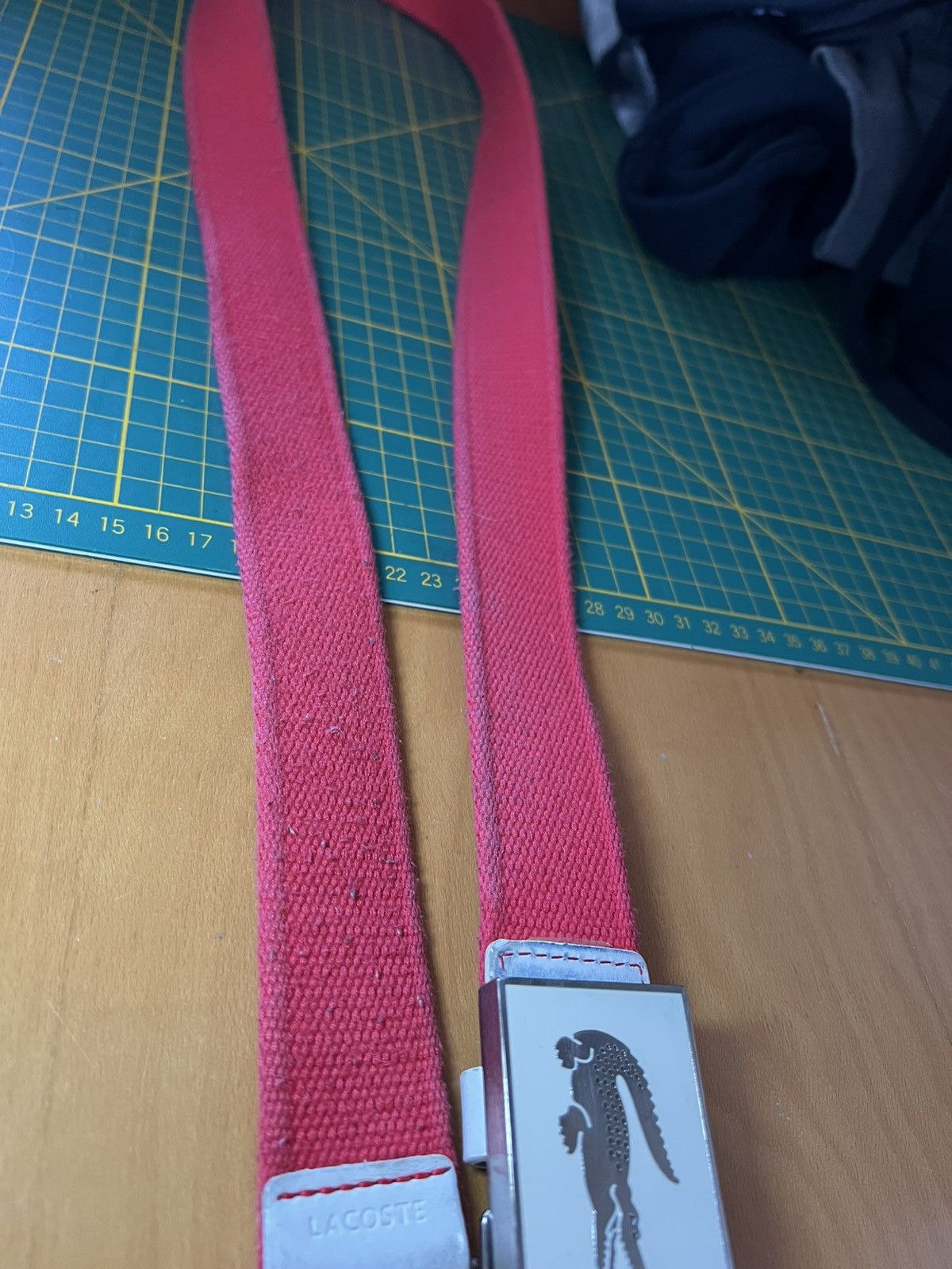 Lacoste Vintage Lacoste metal logo buckle woven fabric strap belt Size ONE SIZE - 9 Thumbnail