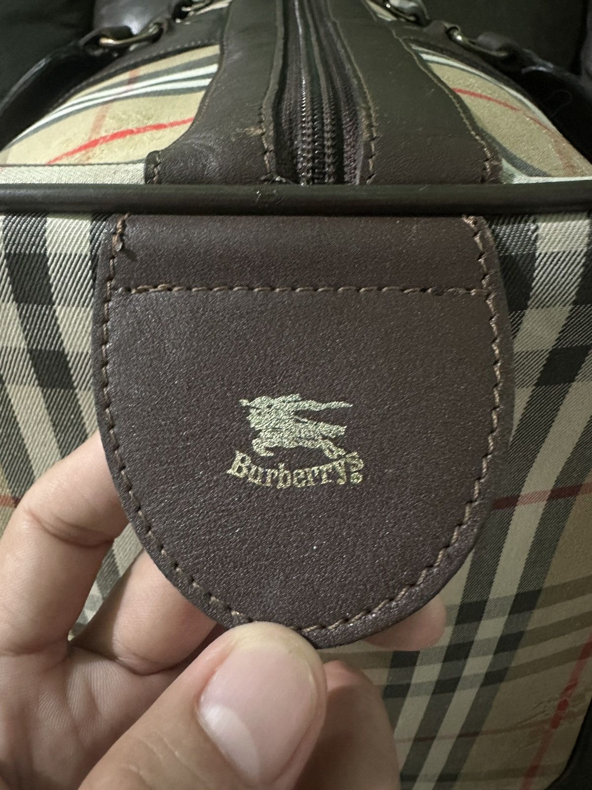 Burberry × Designer × Vintage Vintage 90s burberrys beige nova check travel bag Size ONE SIZE - 19 Thumbnail