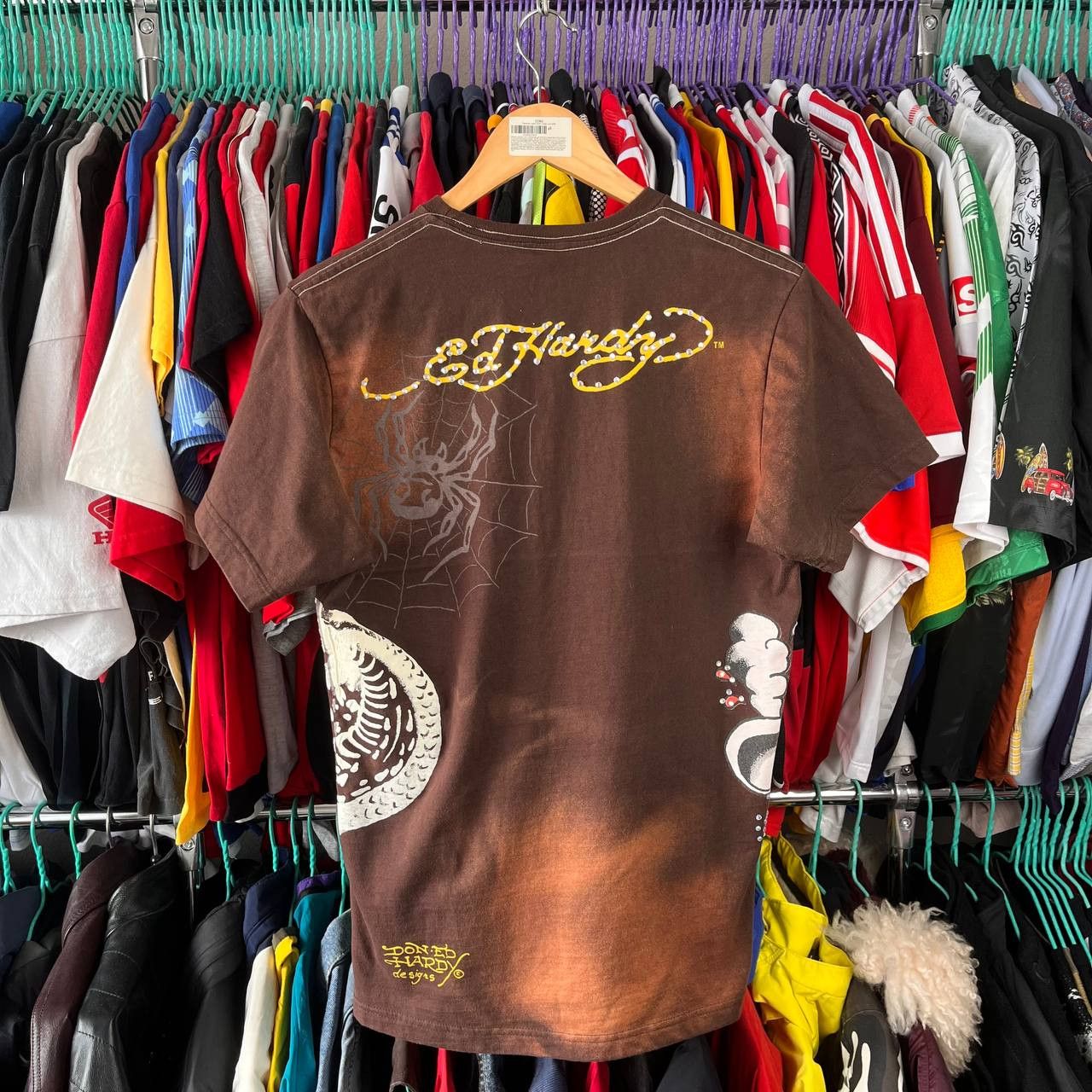 Ed Hardy Vintage Ed Hardy by Christian Audigier Brown Tshirt Size US M / EU 48-50 / 2 - 8 Thumbnail