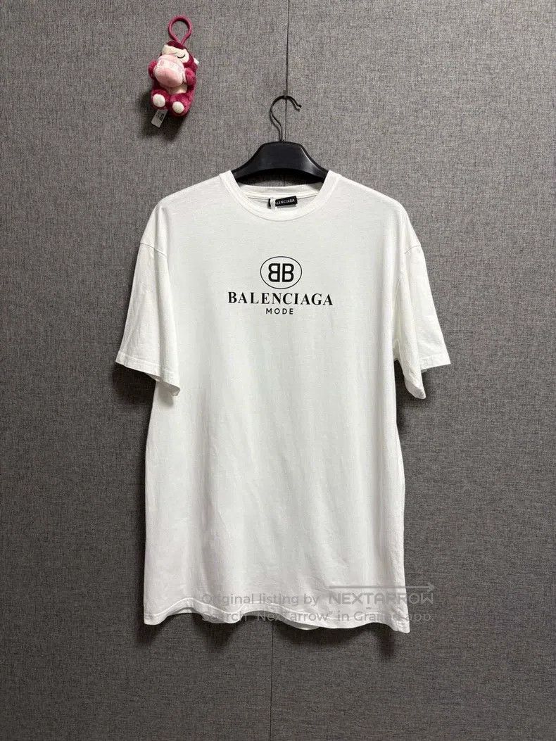 Balenciaga Balenciaga Logo Printed White Round Neck T-Shirt Size US XS / EU 42 / 0 - 1 Thumbnail
