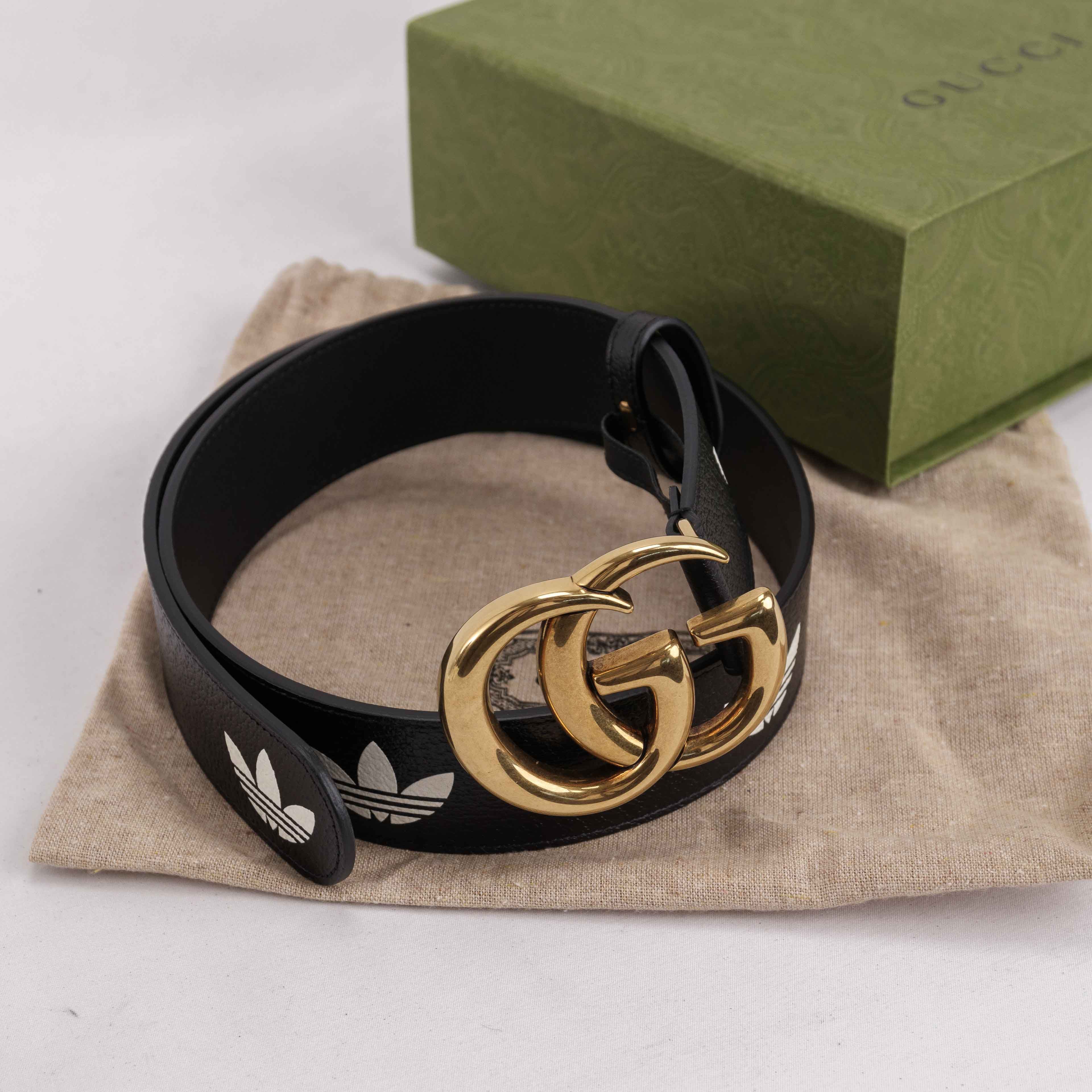 Adidas × Gucci Gucci X Adidas Double Interlocking G Leather Belt Size ONE SIZE - 1 Thumbnail