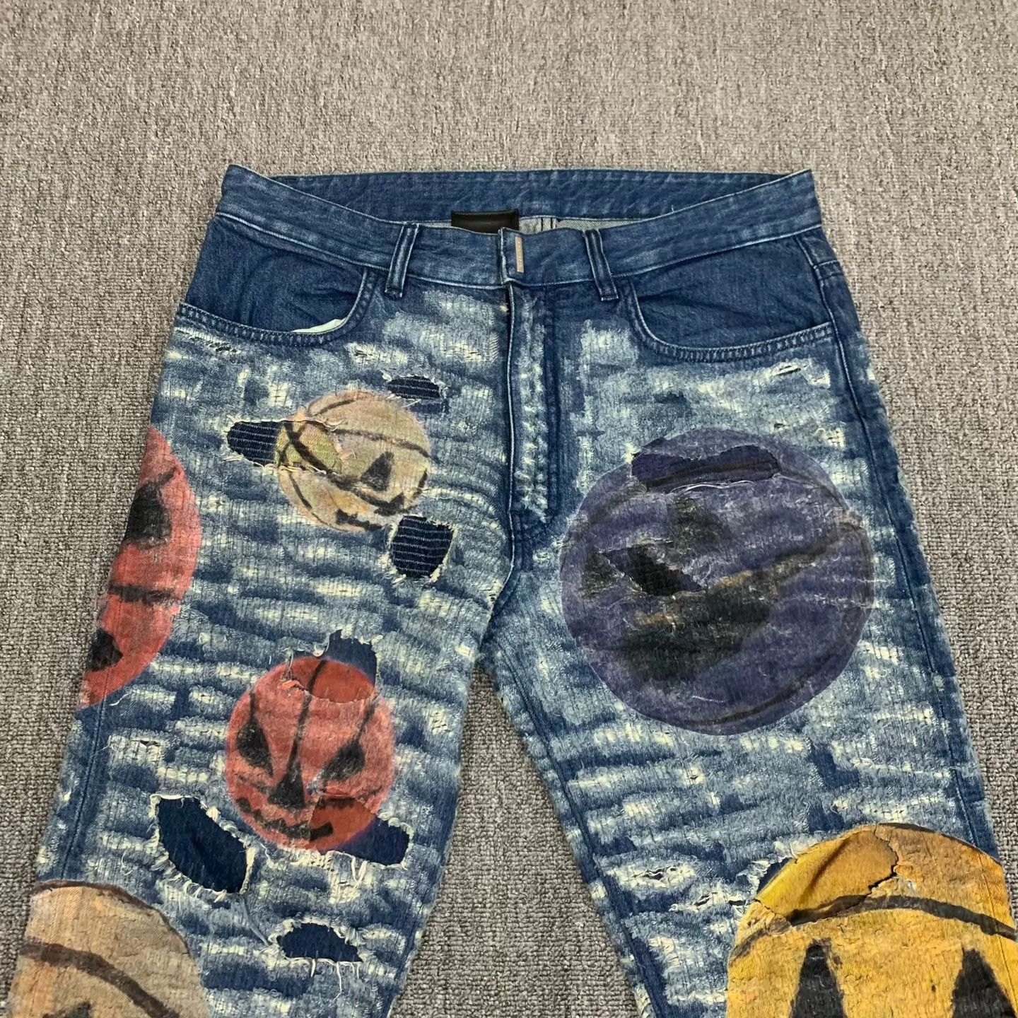 Givenchy Givenchy x Josh Smith Pumpkin Graf Rip Jeans 32 NM Size US 32 / EU 48 - 6 Thumbnail