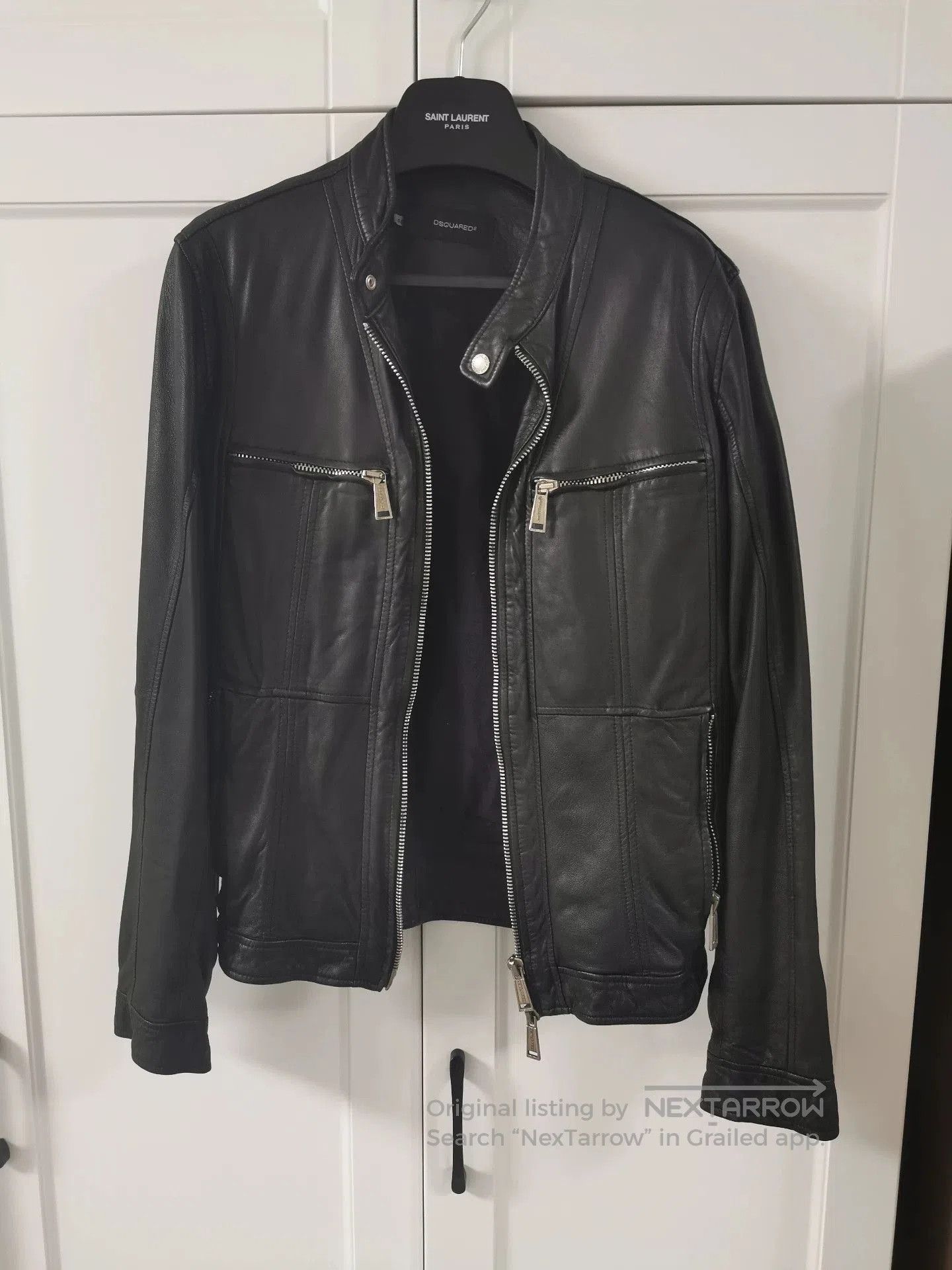 Dsquared2 Soft Black Leather Jacket from Dsquared2. Size US S / EU 44-46 / 1 - 1 Thumbnail