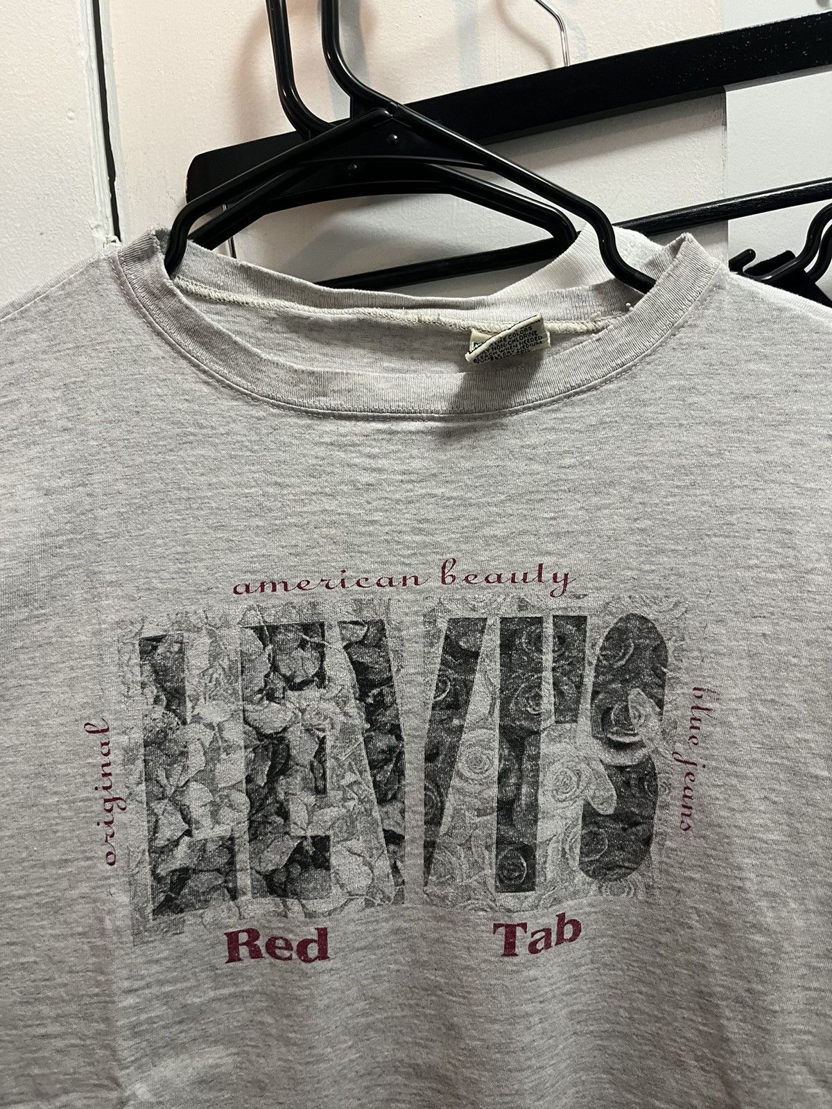 Levi's Vintage 90s Levis Big E Rose Box Logo Tee Shirt Size US XL / EU 56 / 4 - 3 Thumbnail