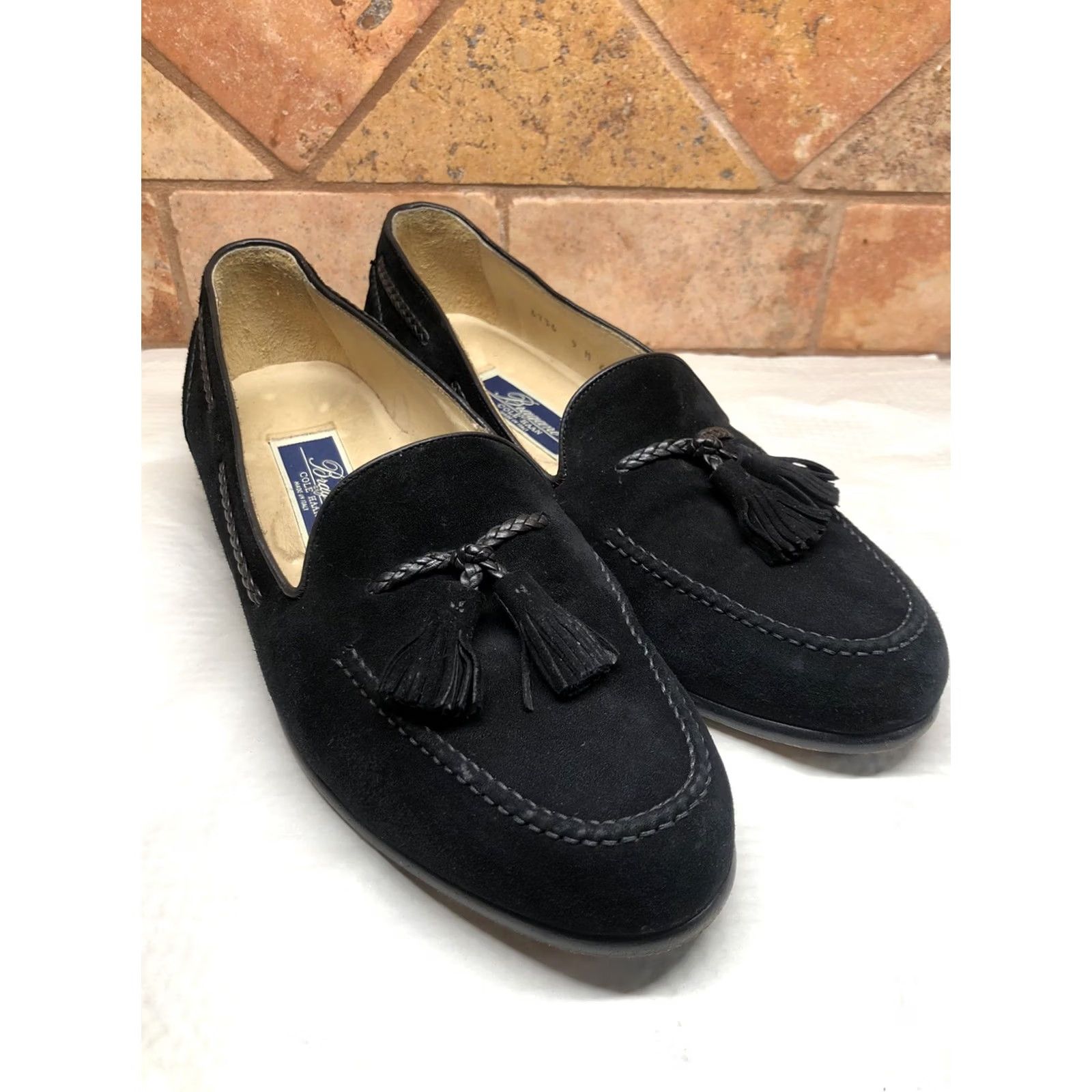 Cole Haan Bragano x Cole Haan Black Italian Leather Loafers 9 M Dress Leather Oxford Tassels Men Size US 9 / EU 42 - 2 Thumbnail