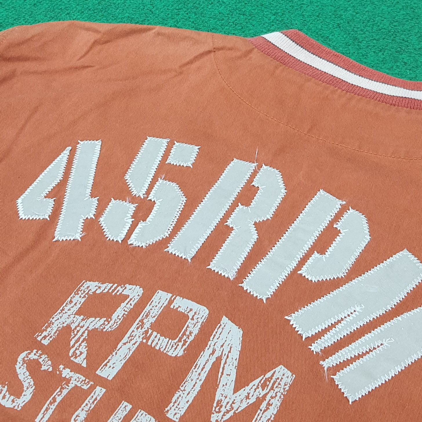 45rpm Vintage 45PRM Japan Varsity Orange Bomber Jacket C288N8 Size US L / EU 52-54 / 3 - 3 Thumbnail