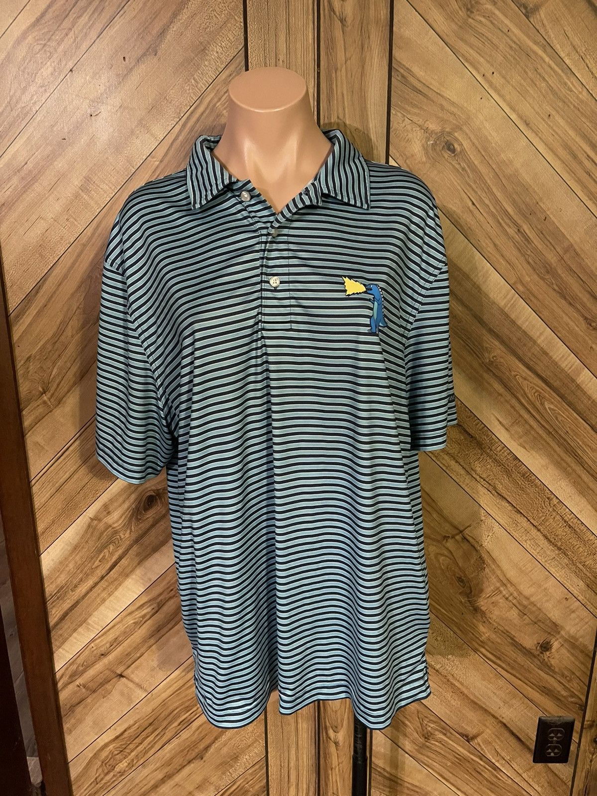 Chubbies Chubbies Men’s L Blue Striped Fired Up Stretched Polo Shirt Size US L / EU 52-54 / 3 - 2 Thumbnail