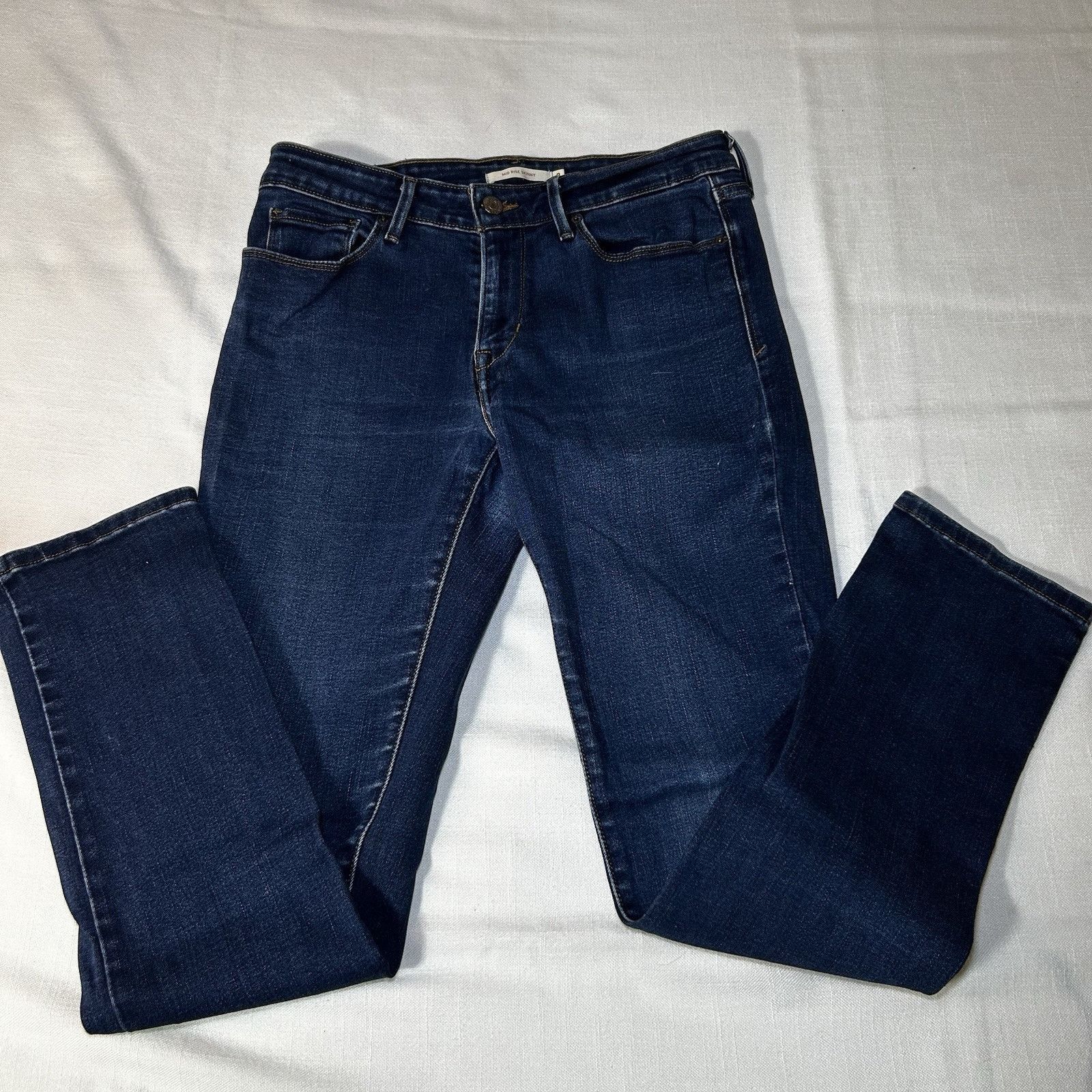 Levi's Levi Strauss Skinny Stretch Jeans Womens 8 Denim Mid Rise Size 30" / US 8 / IT 44 - 3 Thumbnail
