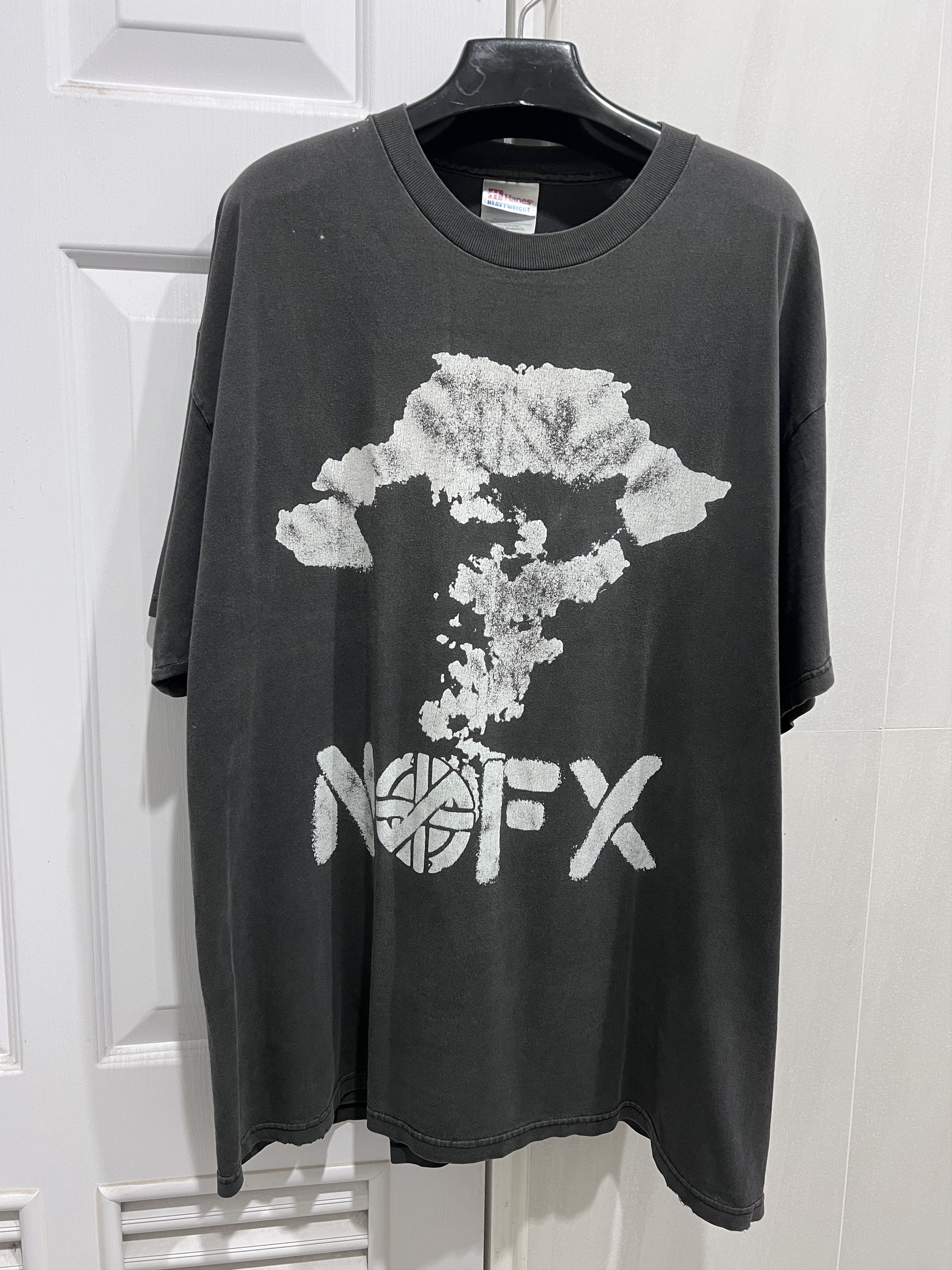 Band Tees × Seditionaries × Vintage Vintage 90s NOFX Crass Logo Atomic Bomb Tee XL Faded Punk Size US XL / EU 56 / 4 - 2 Thumbnail