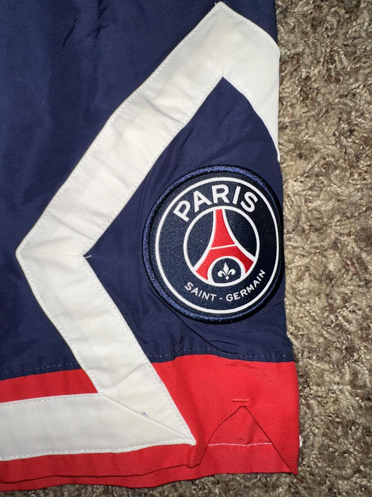 Designer Air Jordan x Paris Saint-Germain Men’s Midnight Navy Basketball Shorts Size US 28 / EU 44 - 2 Thumbnail