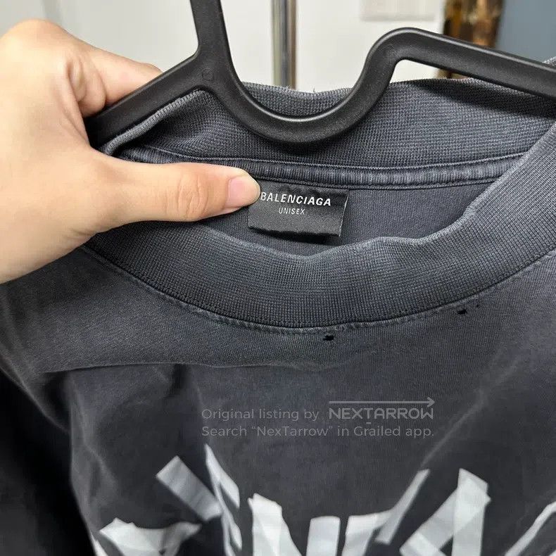 Balenciaga Balenciaga Black and White Tape T-Shirt Short Sleeve Size US XXL / EU 58 / 5 - 3 Thumbnail