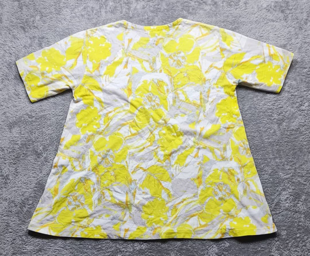 If Six Was Nine × Issey Miyake × Japanese Brand ISSEY MIYAKE PLANTATION YELLOW FLOWER DESIGN T SHIRT Size M / US 6-8 / IT 42-44 - 2 Thumbnail