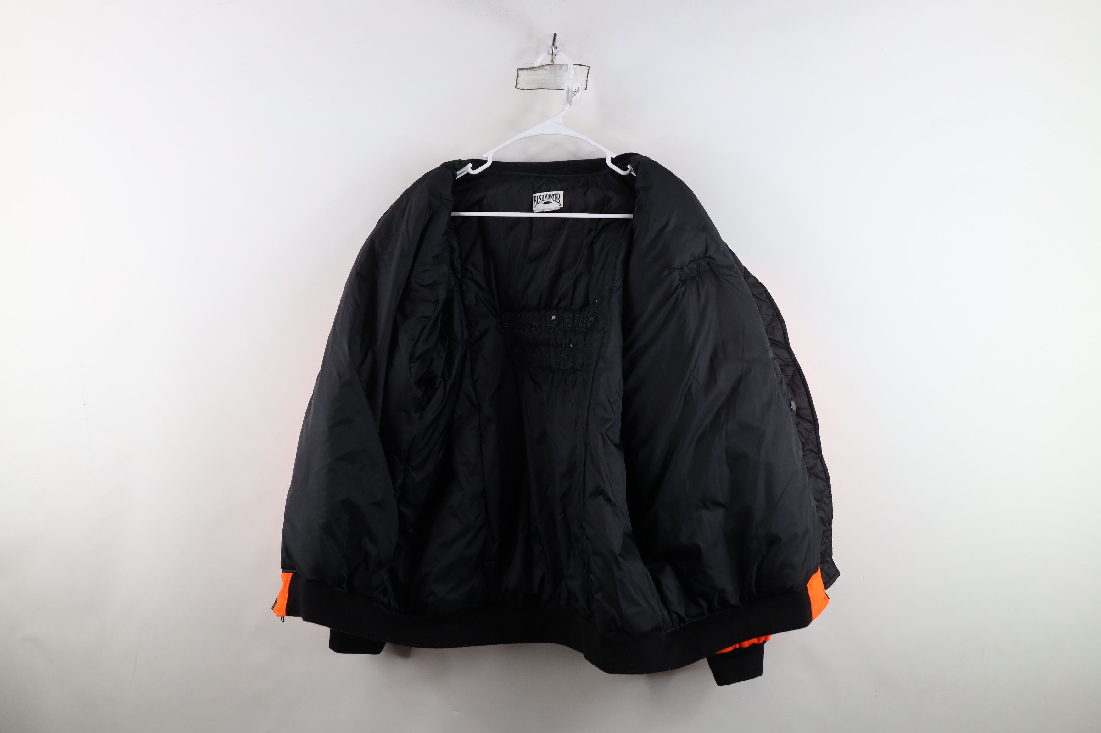 Vintage 90s Abrams Towing Quilted Bomber Jacket Blaze Orange
