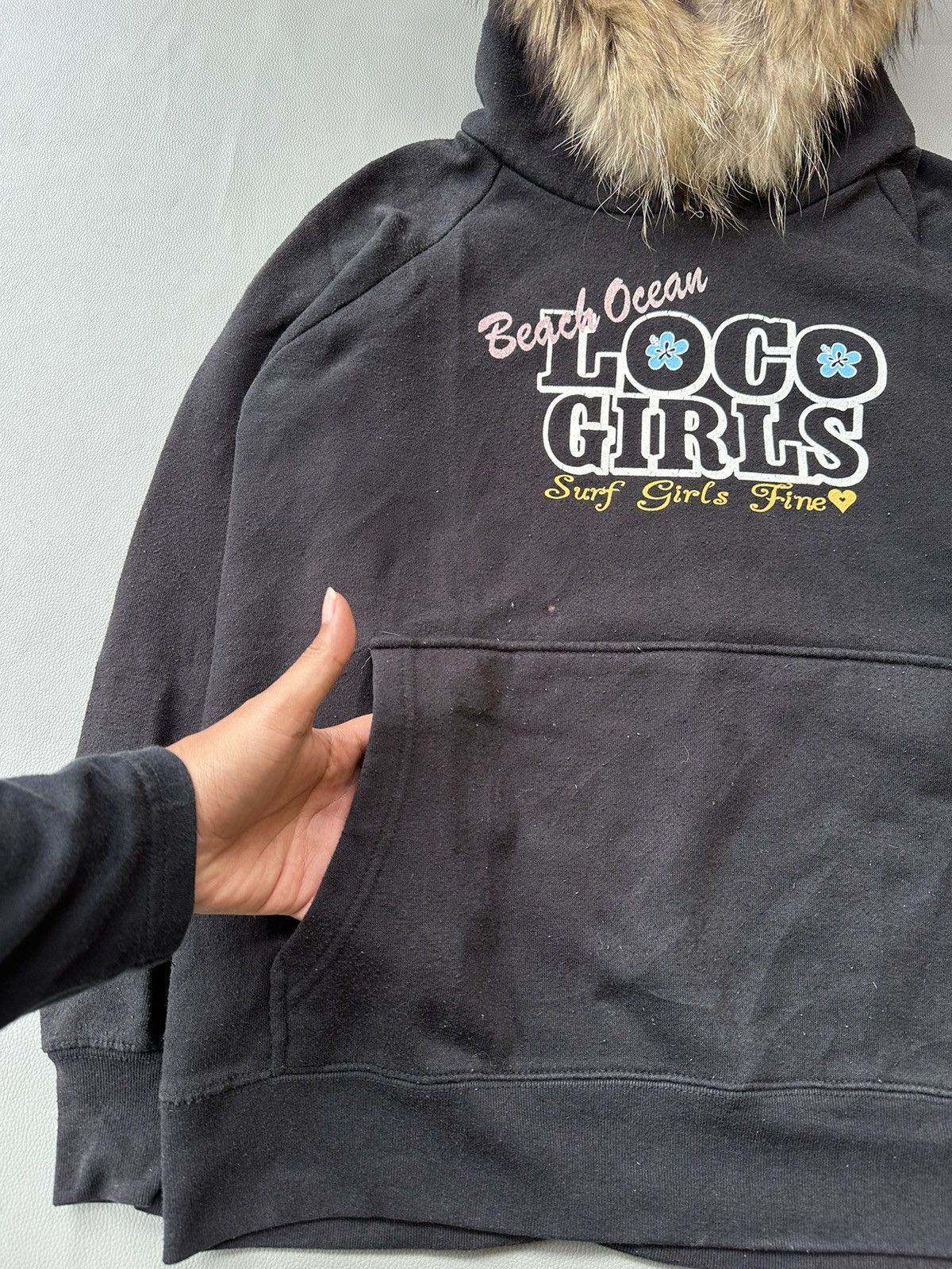 Hysteric Glamour BLACK FADED SURF POEM LOCO GIRLS FUR HOODIE Size M / US 6-8 / IT 42-44 - 6 Thumbnail