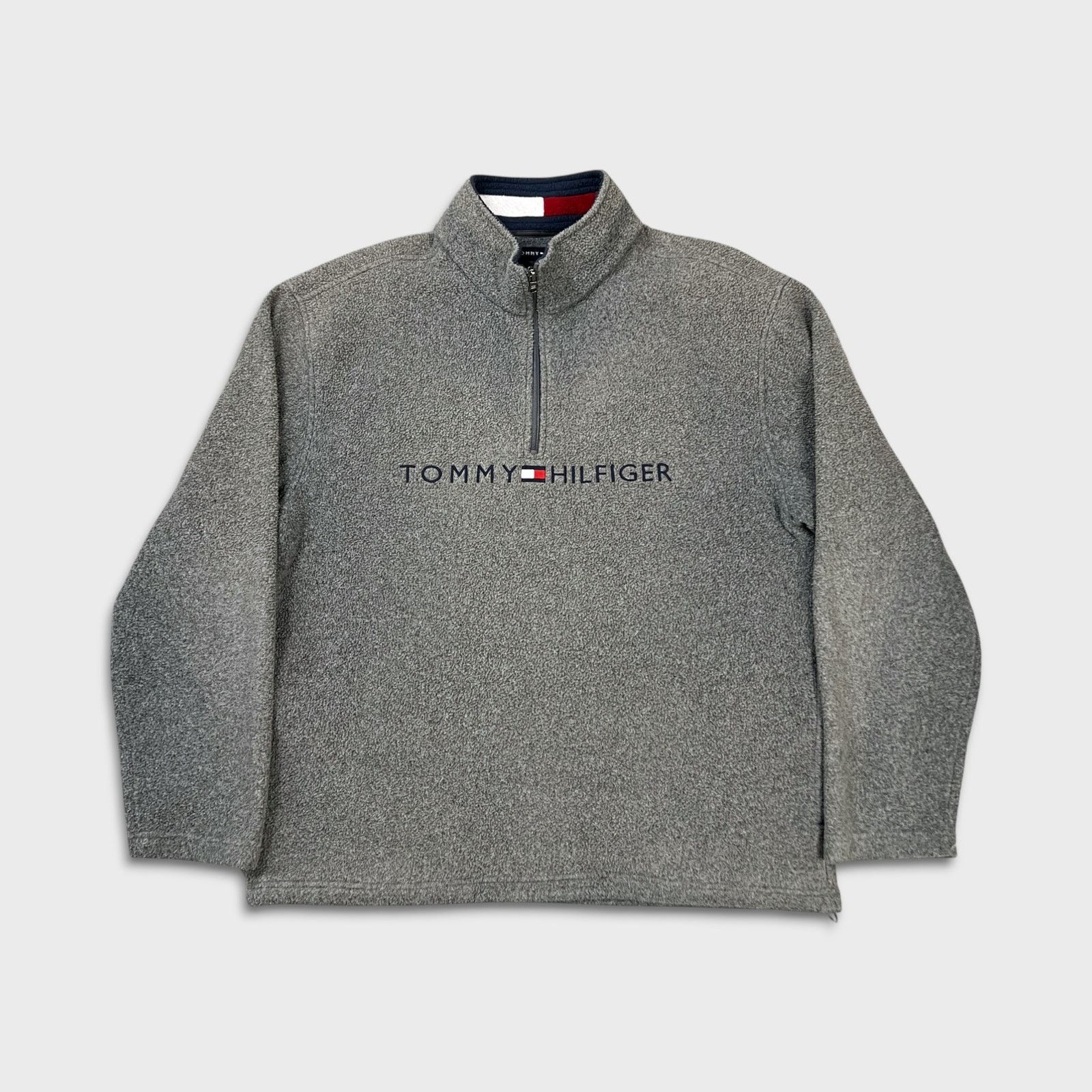 Tommy Hilfiger × Vintage Vintage Tommy Hilfiger Fleece Flag Pullover 1/4 Zip Jacket Size US M / EU 48-50 / 2 - 1 Thumbnail