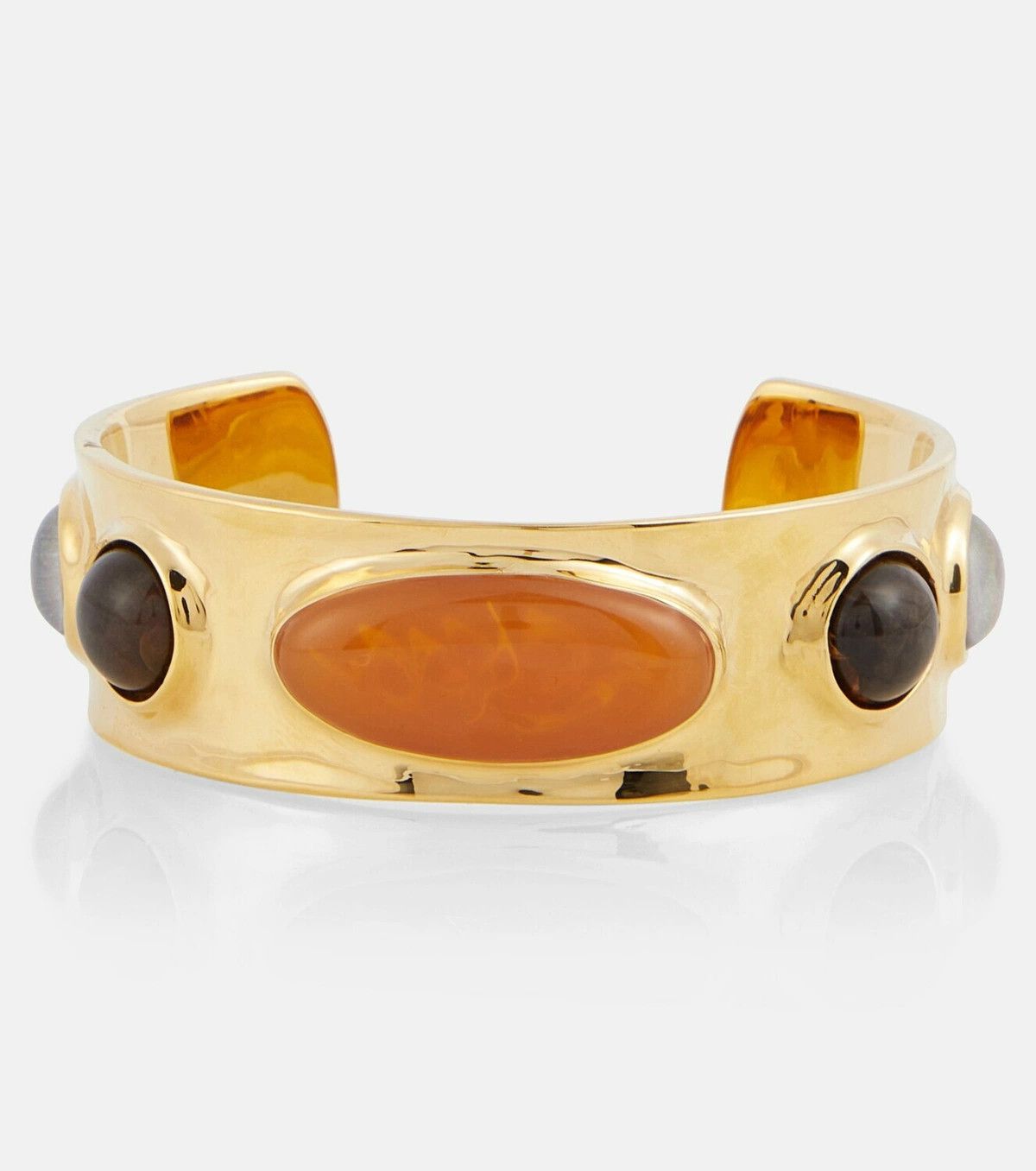 Saint Laurent Paris Saint Laurent Arty cabochon stone-embellished cuff bracelet Size ONE SIZE - 1 Thumbnail