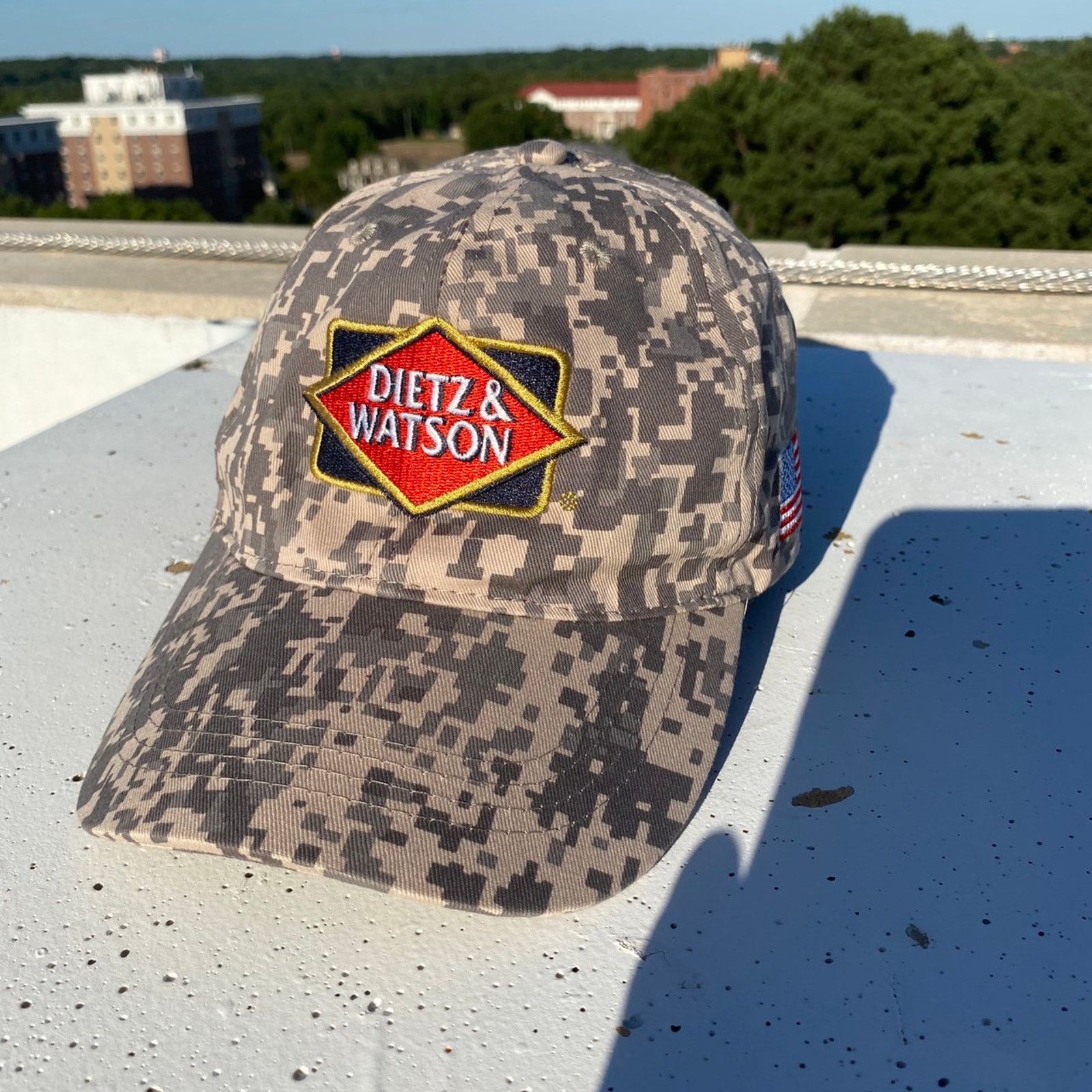 Vintage Vintage Y2K Dietz & Watson Hat OSFA Military Camo USA Flag Size ONE SIZE - 1 Thumbnail