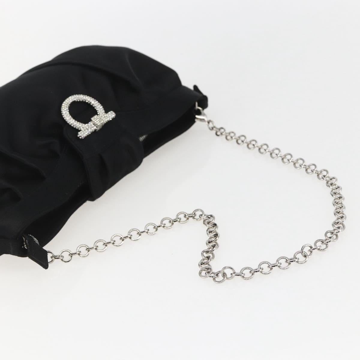 Salvatore Ferragamo Salvatore Ferragamo Satin Gancini Chain Shoulder Bag Black Size ONE SIZE - 11 Thumbnail