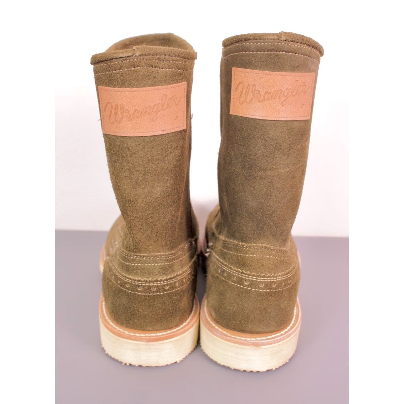 Wrangler Wrangler Boots Mens VTG 70s Green Suede Cowboy Boots 5.5 D 1970s Roughout Hunting Boots Size US 6 / EU 39 - 4 Thumbnail