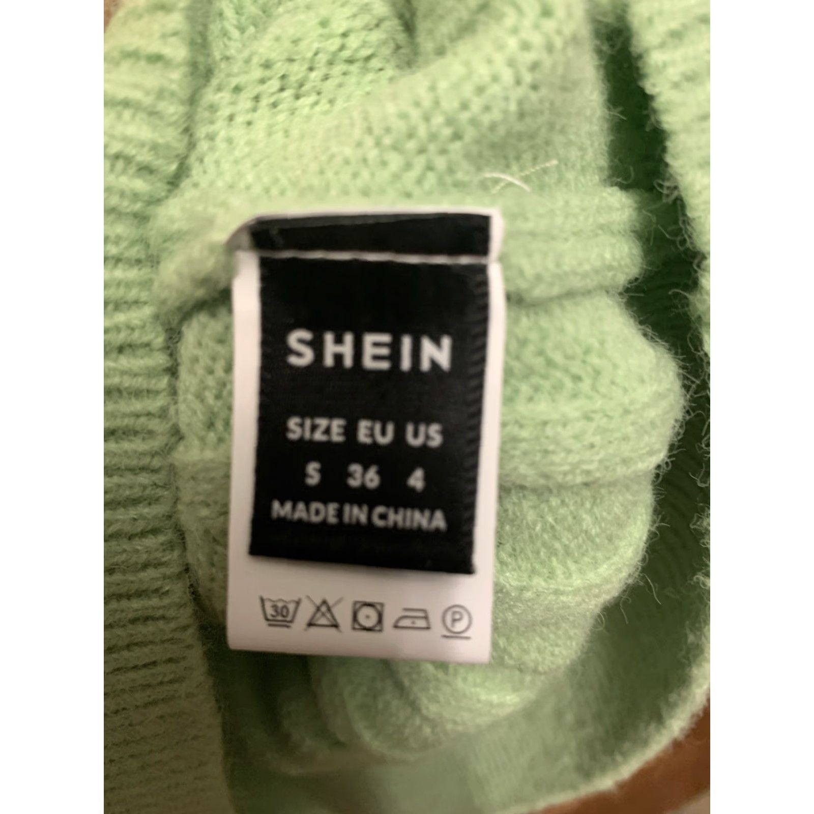 Shein Shein Sweater - Sz Small green pullover L/S crew neck 1783 Size S / US 4 / IT 40 - 3 Thumbnail