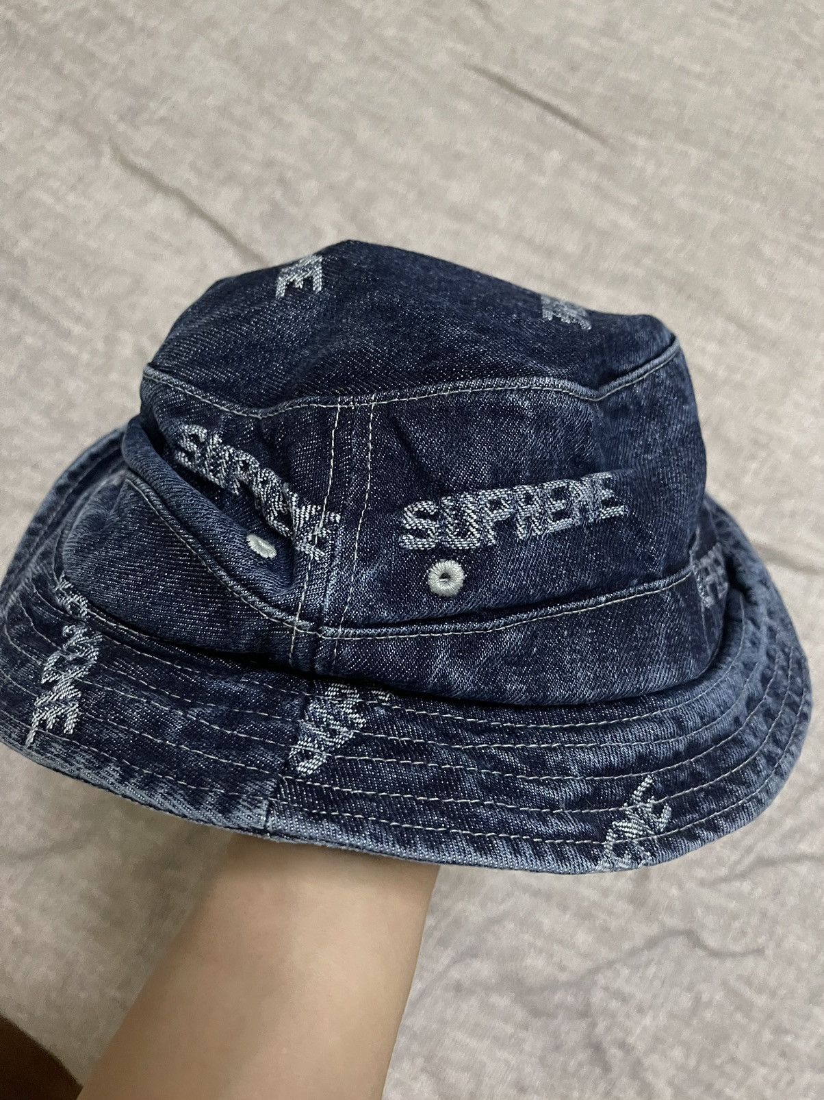 Supreme Supreme logo denim crusher M/L | Grailed