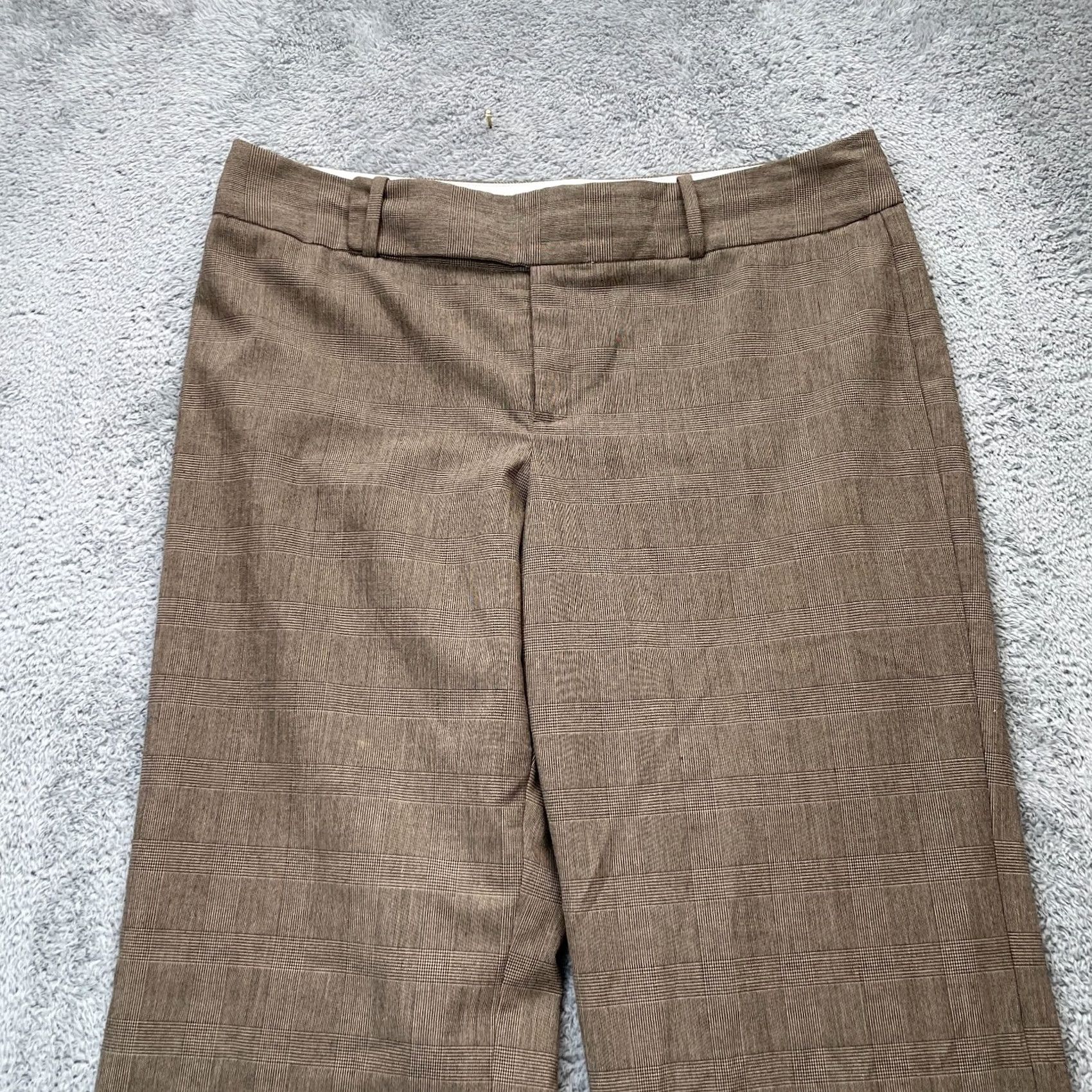Banana Republic Banana Republic Womens 14 Brown Plaid Flared Dress Pants Jackson Fit Classic Size 36" / US 14 / IT 50 - 5 Thumbnail