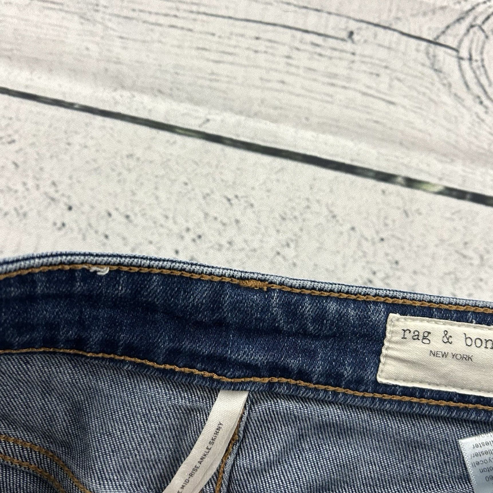 Rag & Bone rag & bone jeans Skinny Blue 25 Womens Denim Rag & Bone Cate Mid Rise Ankle Raw Hew Skinny Denim Blue Jeans Women's 25 Size 42" / US 20 - 5 Thumbnail