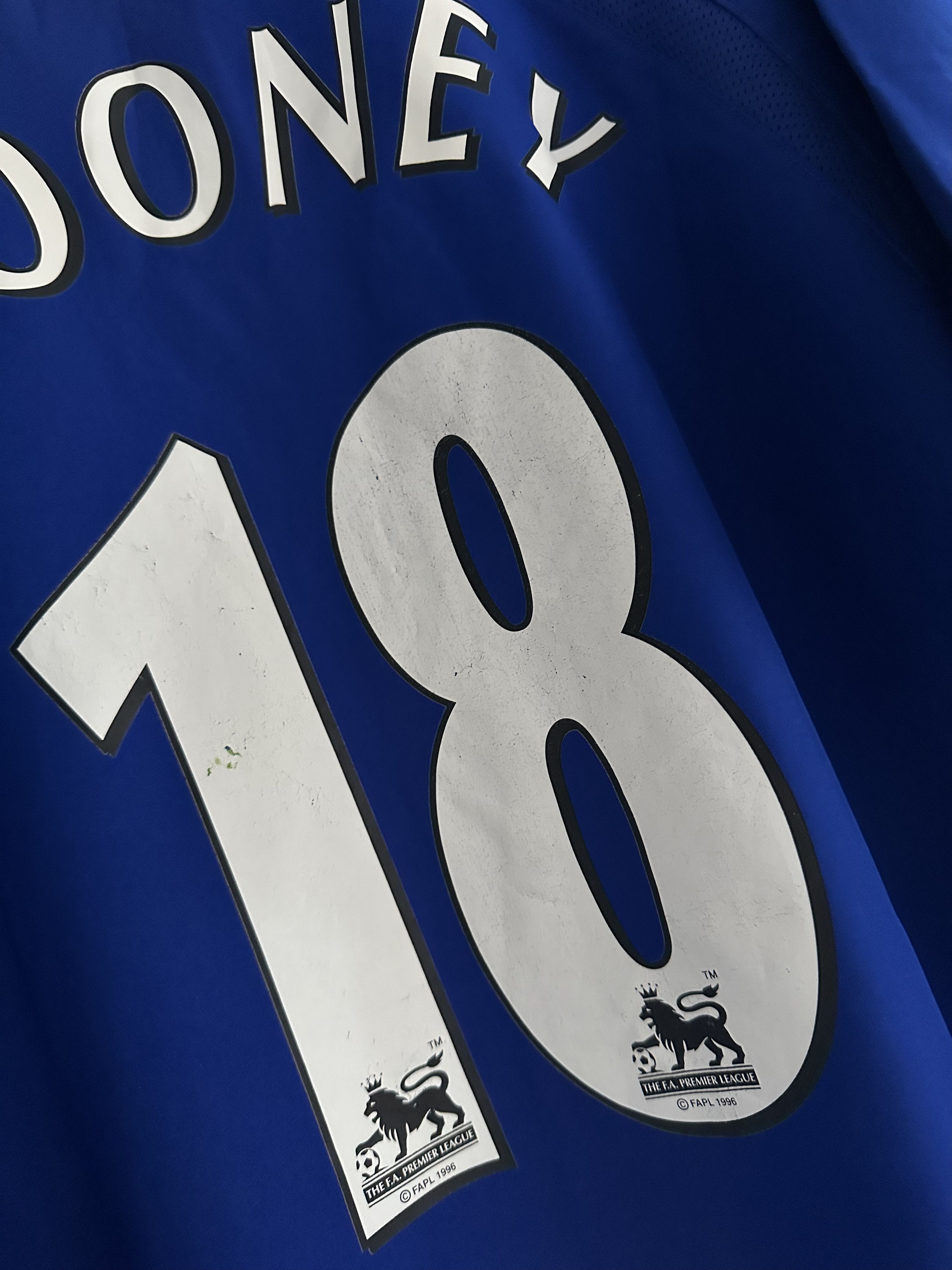 Vintage Everton football shirt 2003 Soccer #18 Rooney Jersey Rare Size US XL / EU 56 / 4 - 12 Thumbnail