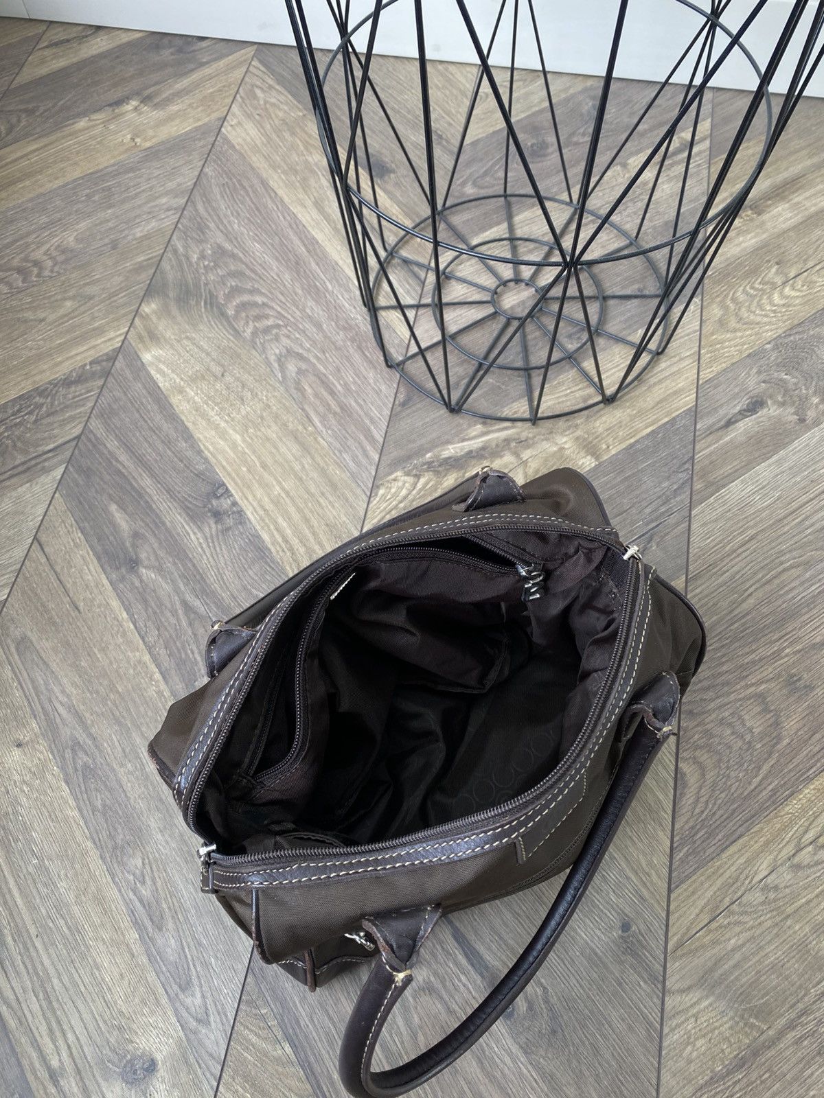 Bogner Vintage Brown Chocolate Nylon/Leather Tote Handbag Bogner Size ONE SIZE - 14 Thumbnail