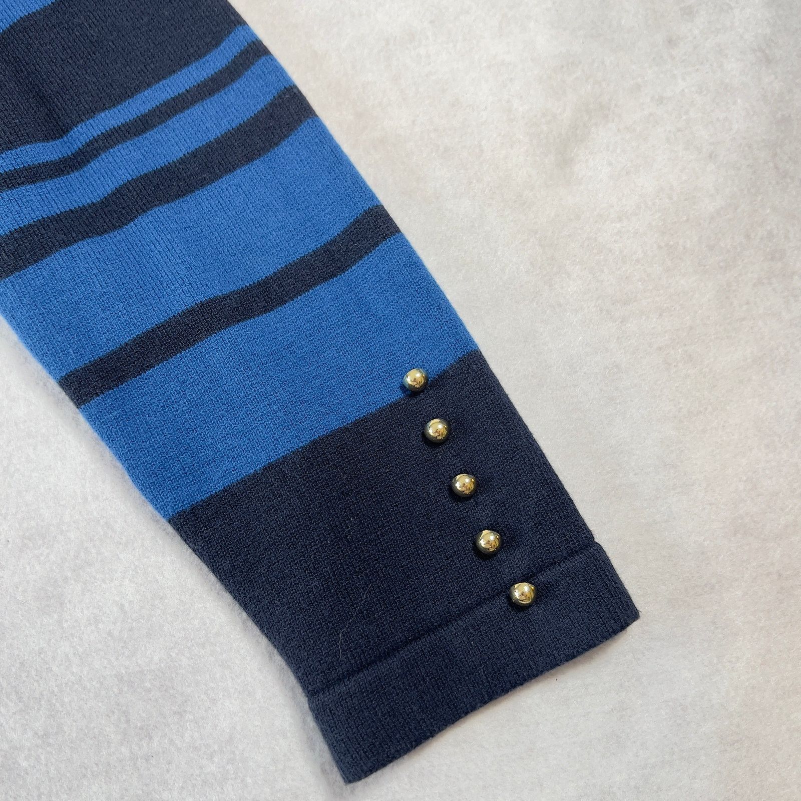 Ann Taylor Ann Taylor Knit Dress Just Above the Knee Blue Stripes Size S / US 4 / IT 40 - 5 Thumbnail